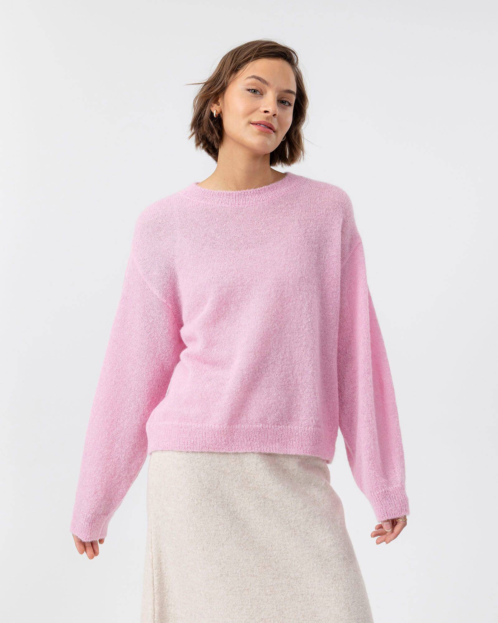 Elizabeth Knitted Crew Neck Sweater Light Pink