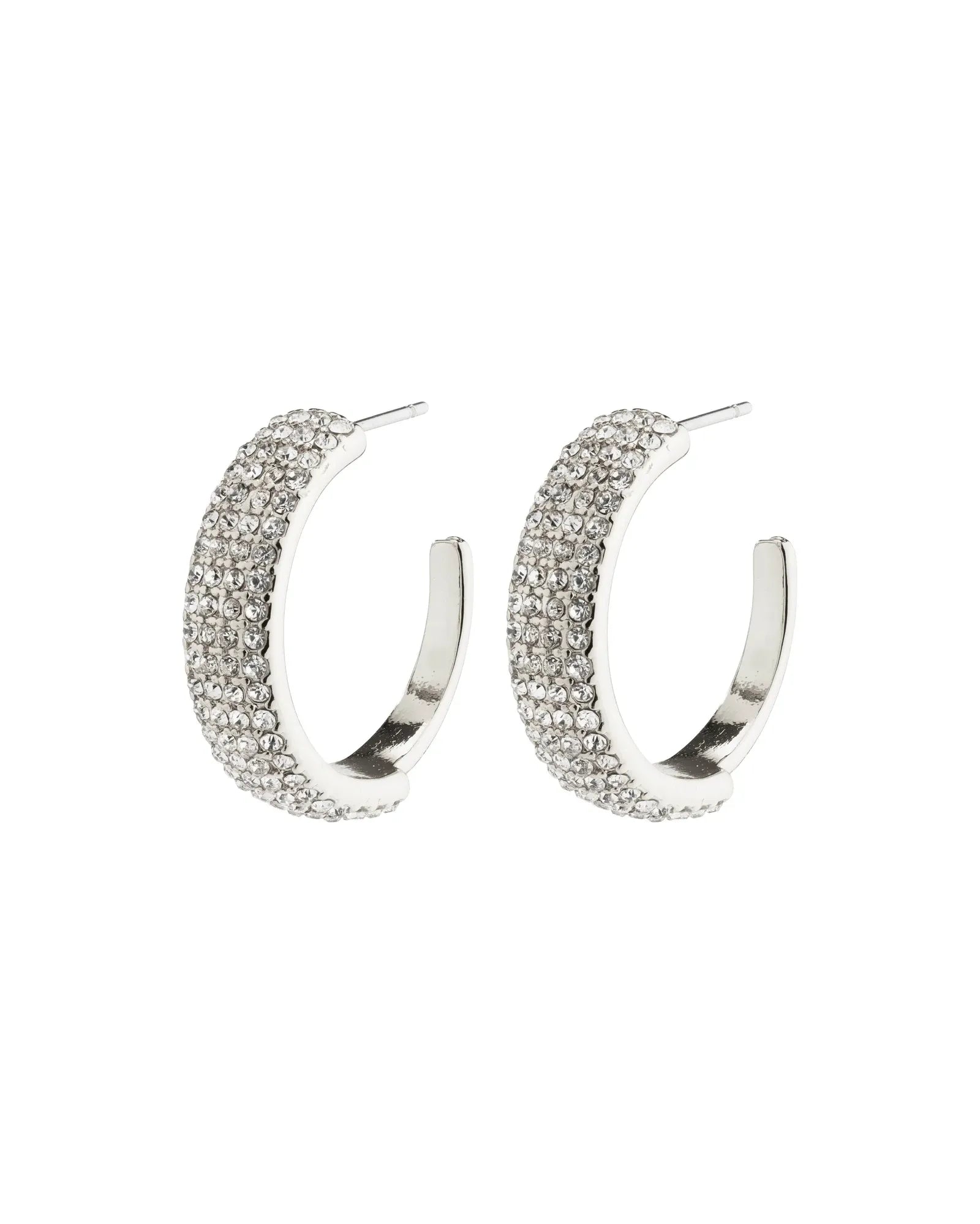 Silver crystal hot sale hoop earrings