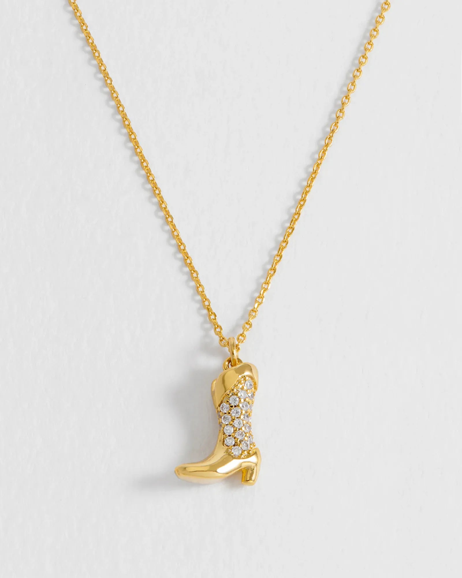 Pave Cowboy Boot Necklace