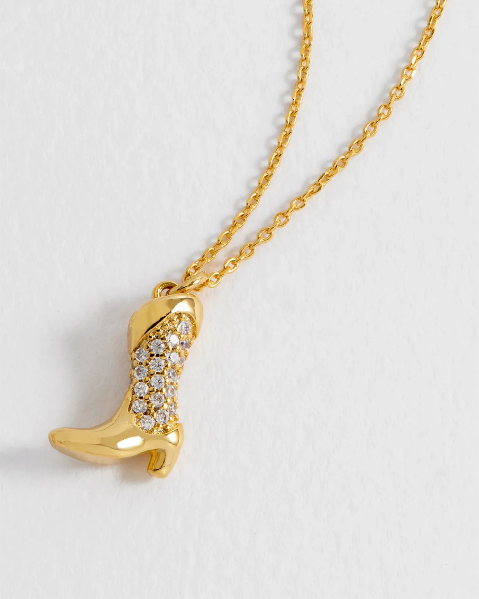 Pave Cowboy Boot Necklace