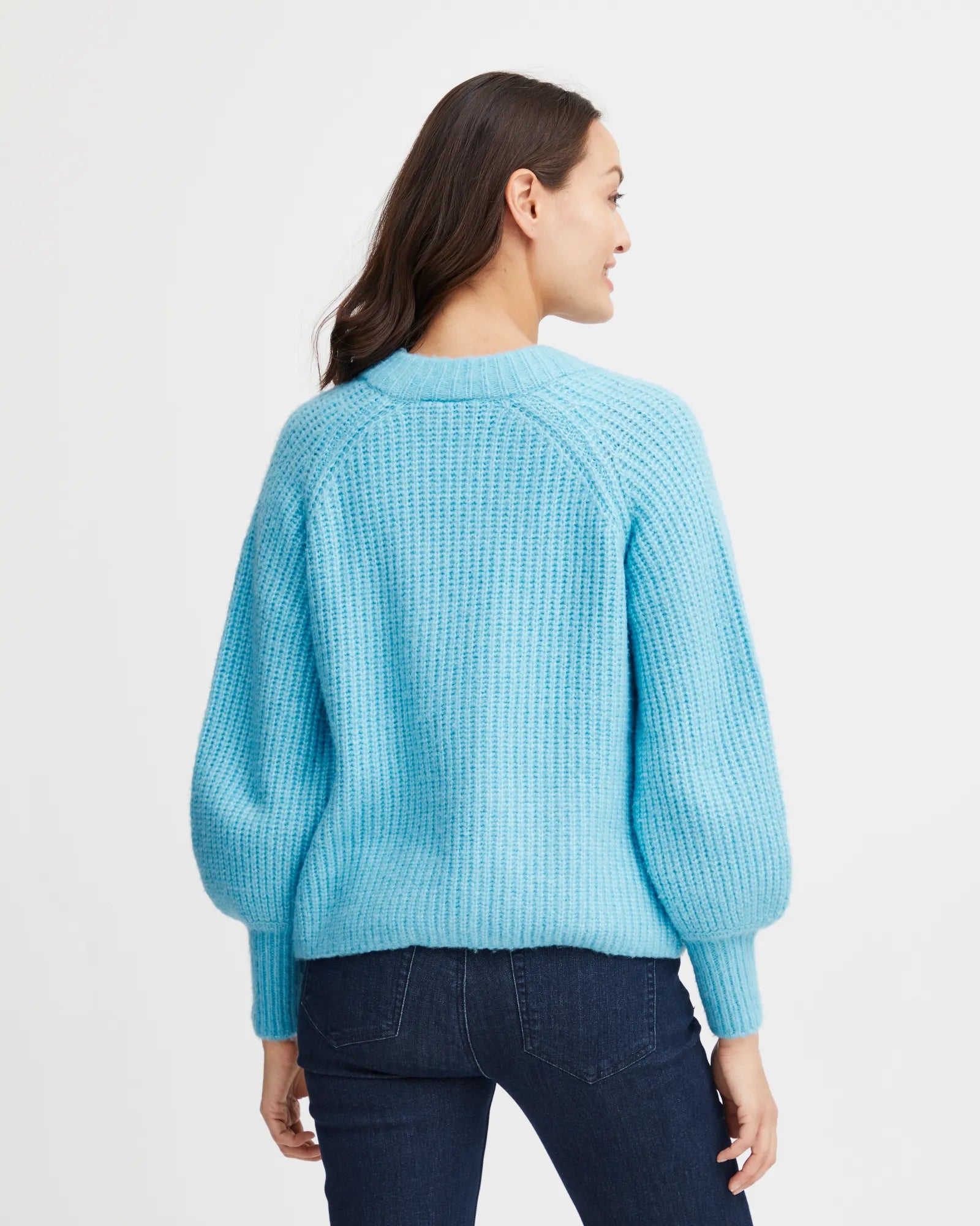 Beverly – Fransa Cardigan Knitted - Melange Beacon Blue Ethereal