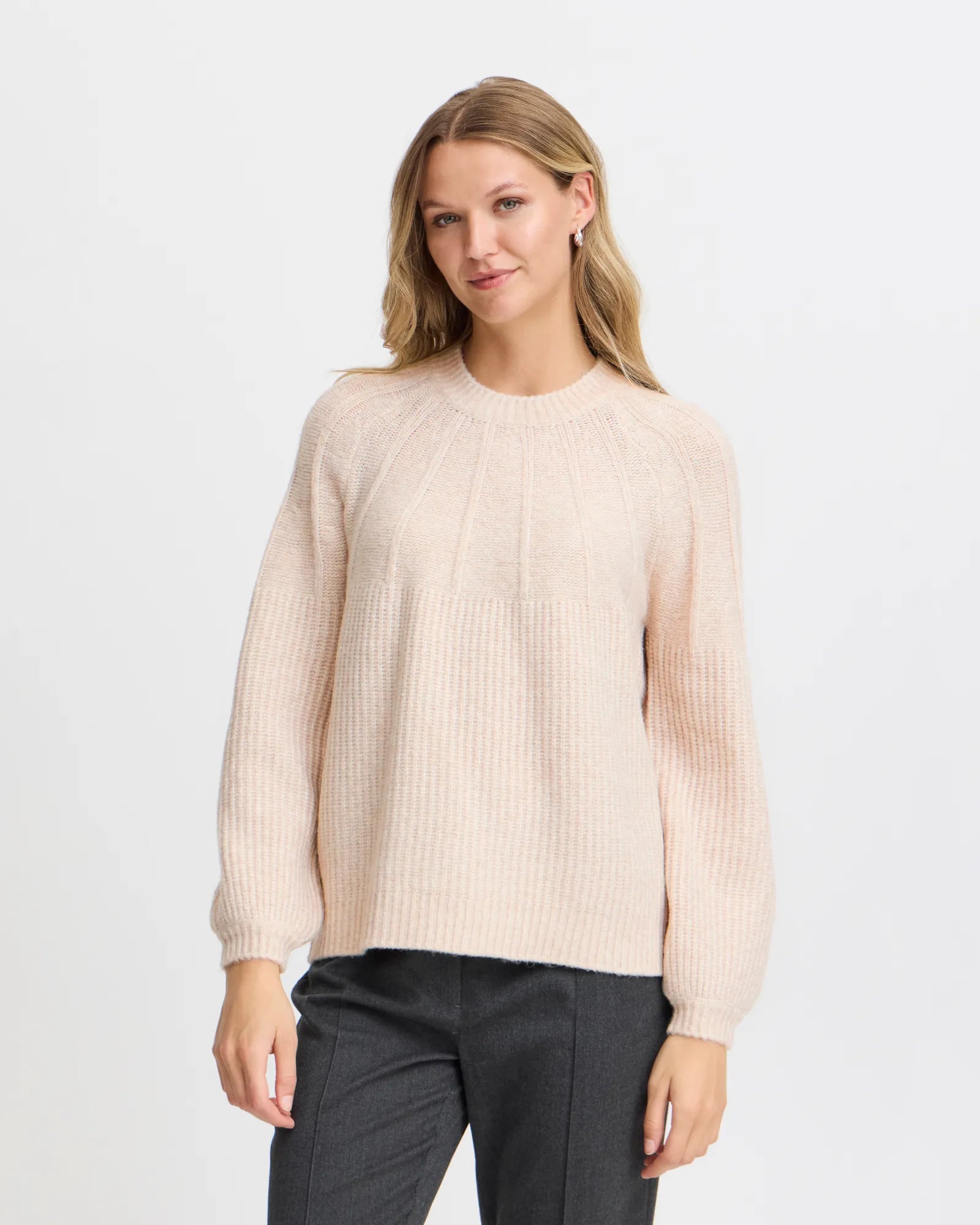 Beverly Knitted Jumper - Limestone Melange