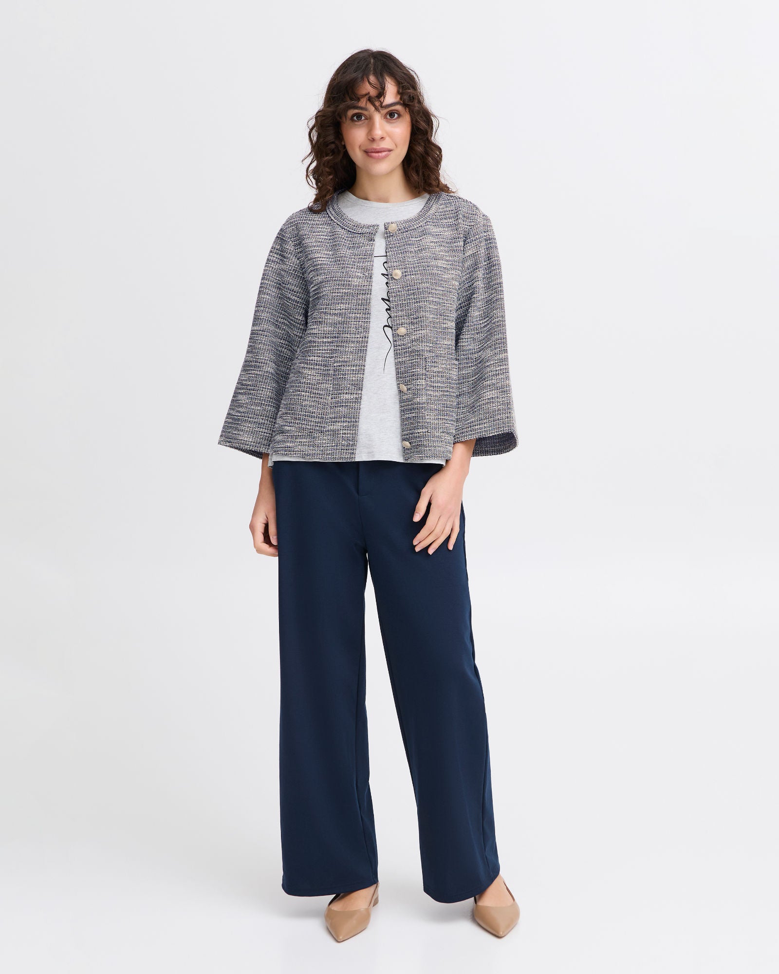 Carlina Cardigan - Navy Blazer Mix