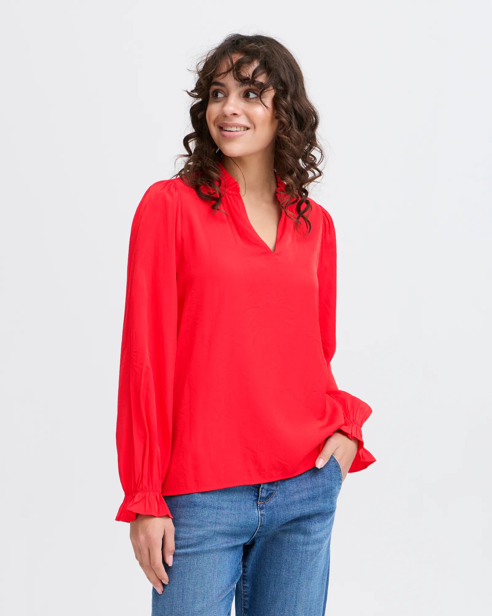 Diana Blouse - Poinsettia