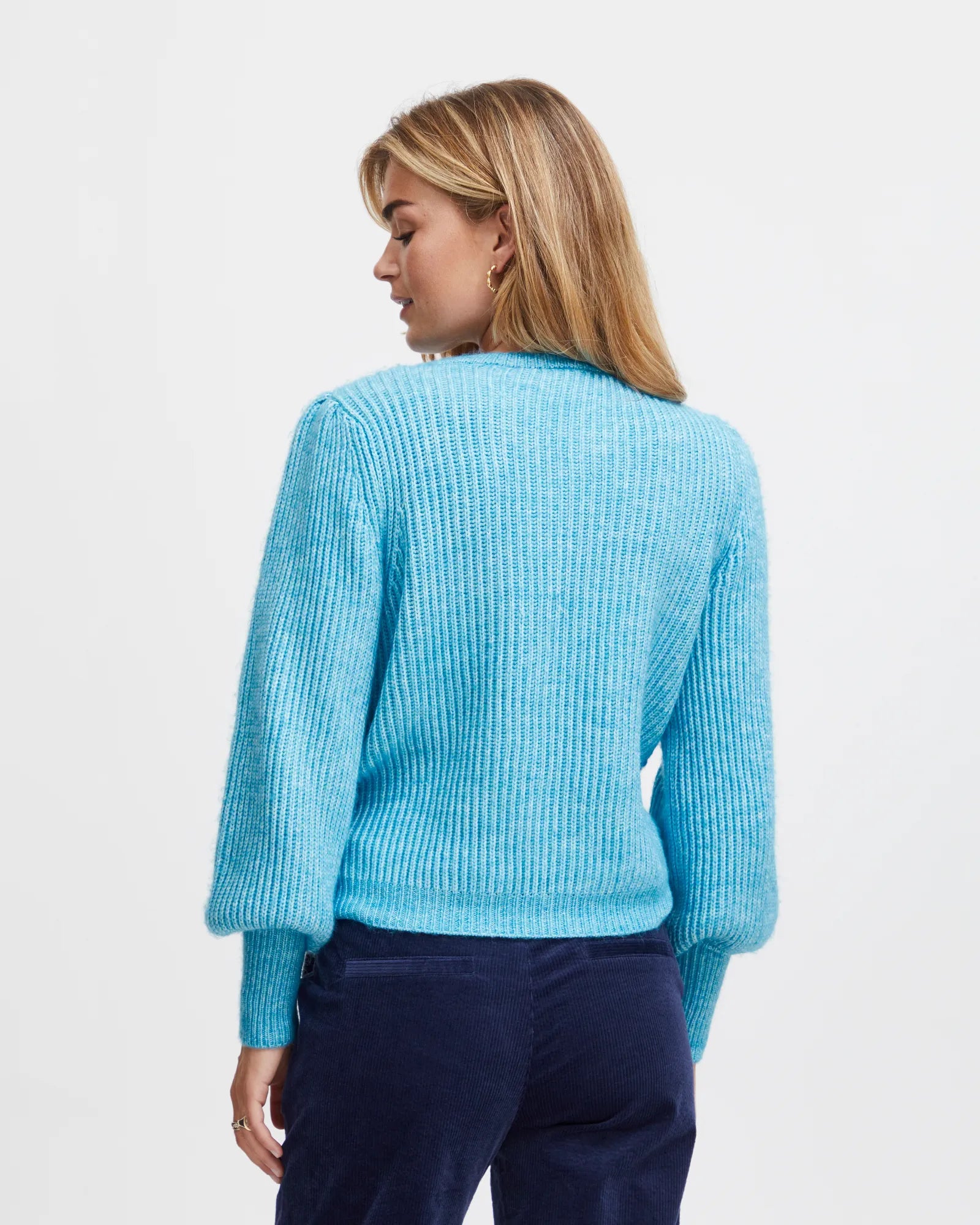 Melange – Beacon Ethereal Blue Knitted Elna Pullover - Fransa