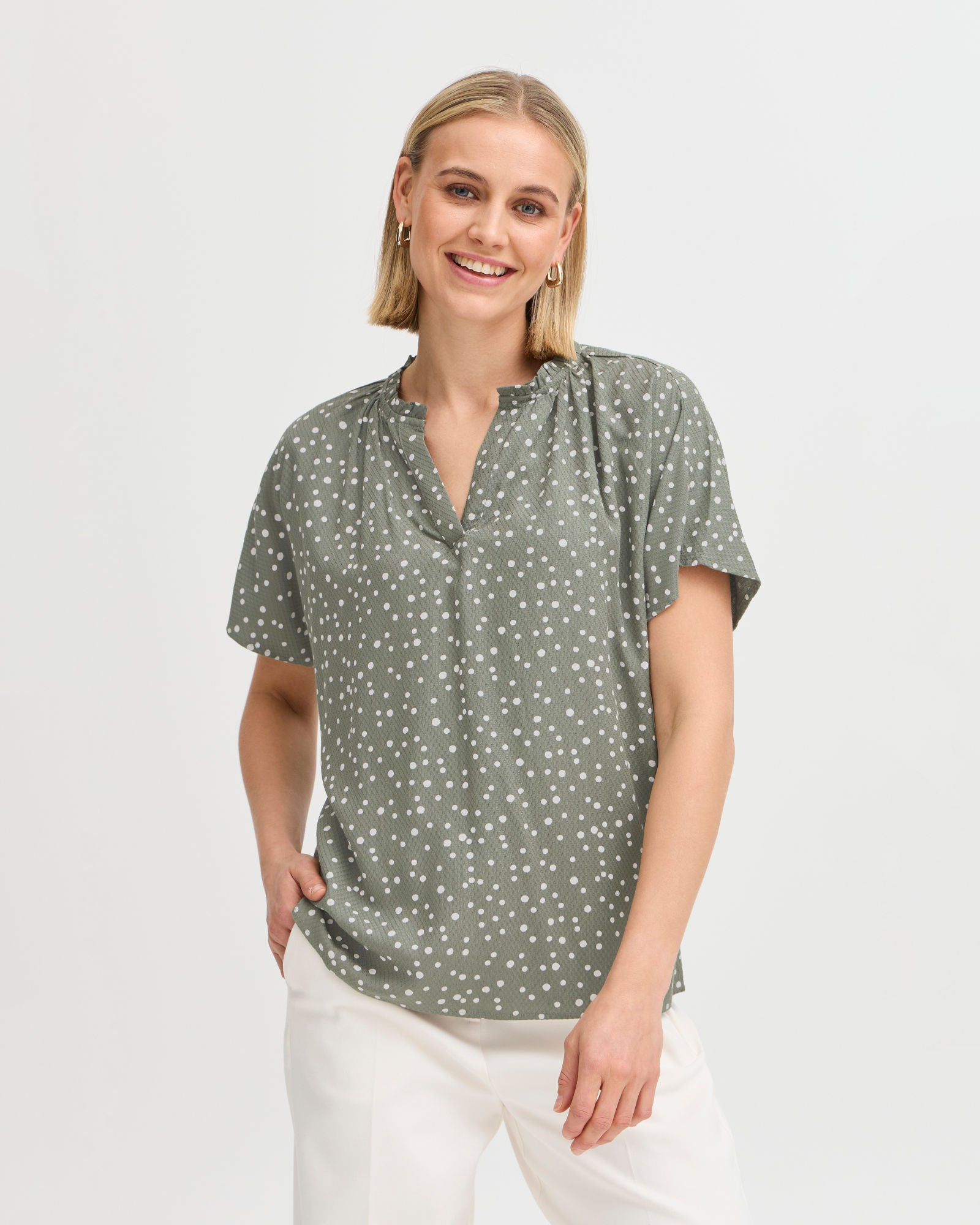 Kamma Blouse - Agave Green Mix