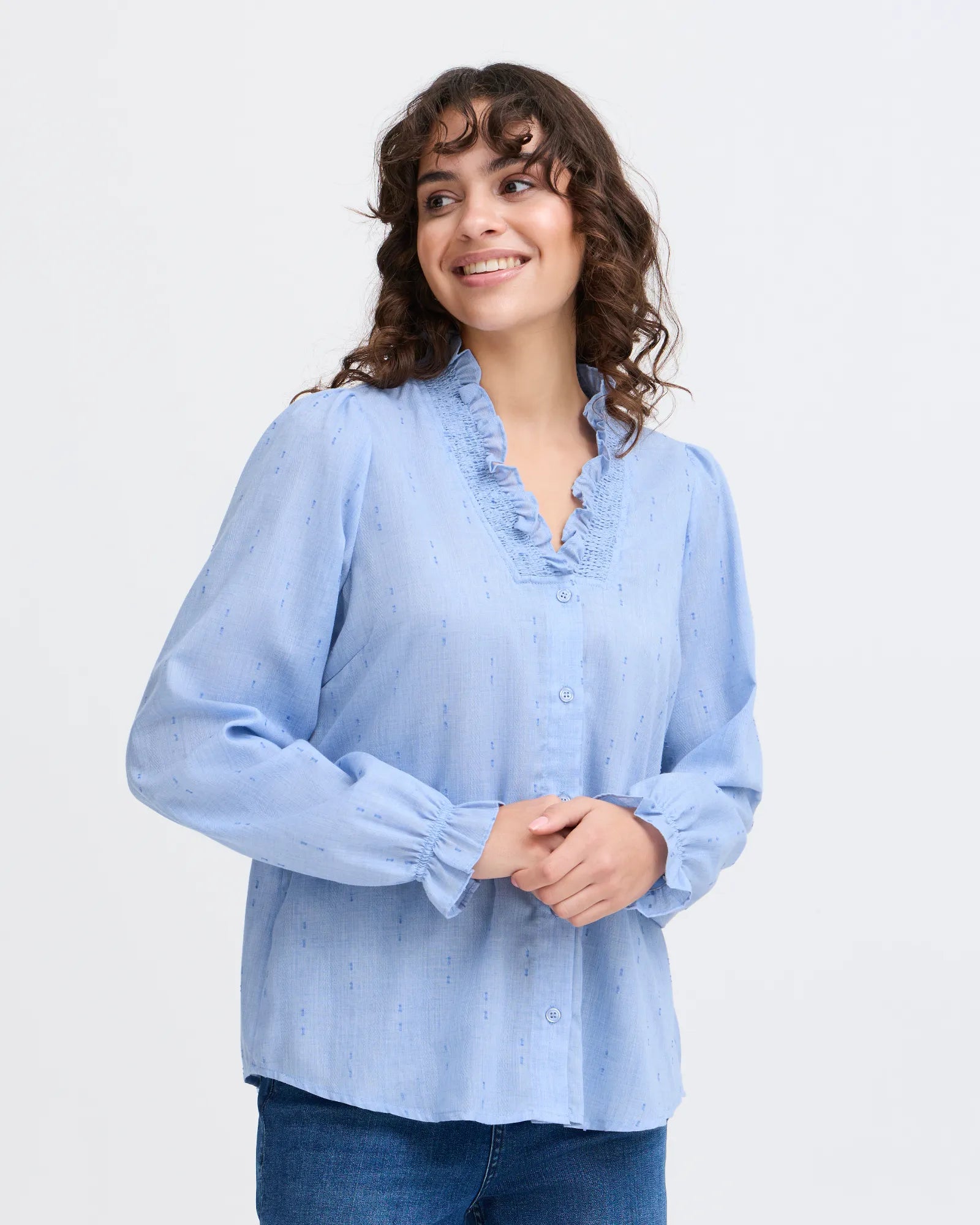 Popla Shirt - Azure Blue Melange