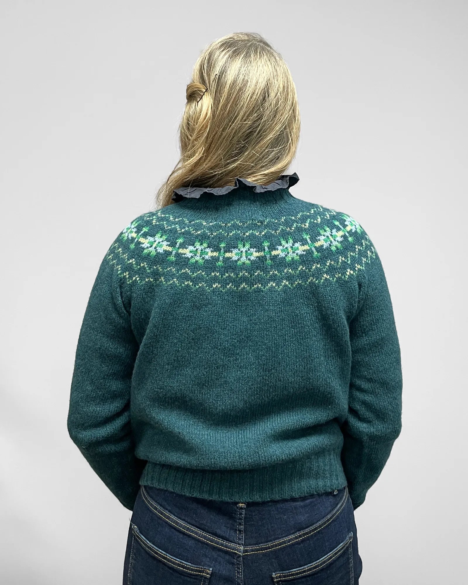 Women's Knitted Fair Isle Jumper (L5231/7) - Storm