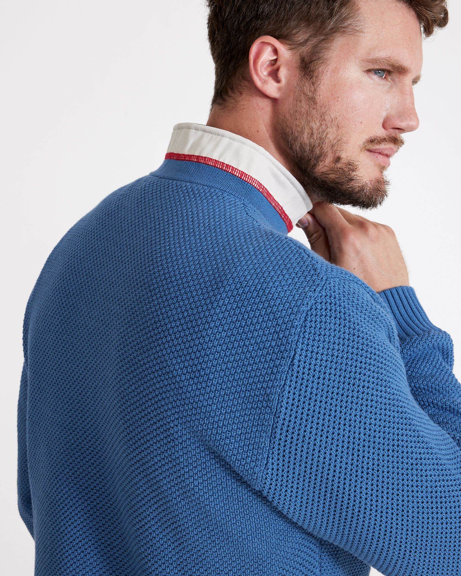 Classic Windproof Knitted Sweater - Copen Blue