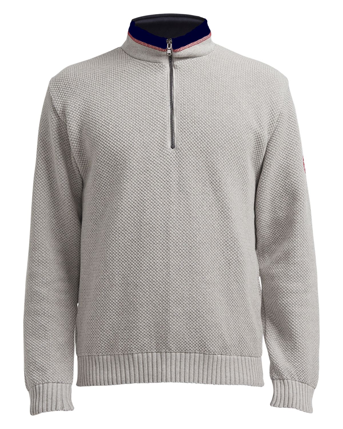 Classic Windproof Knitted Sweater - Light Grey Mel.