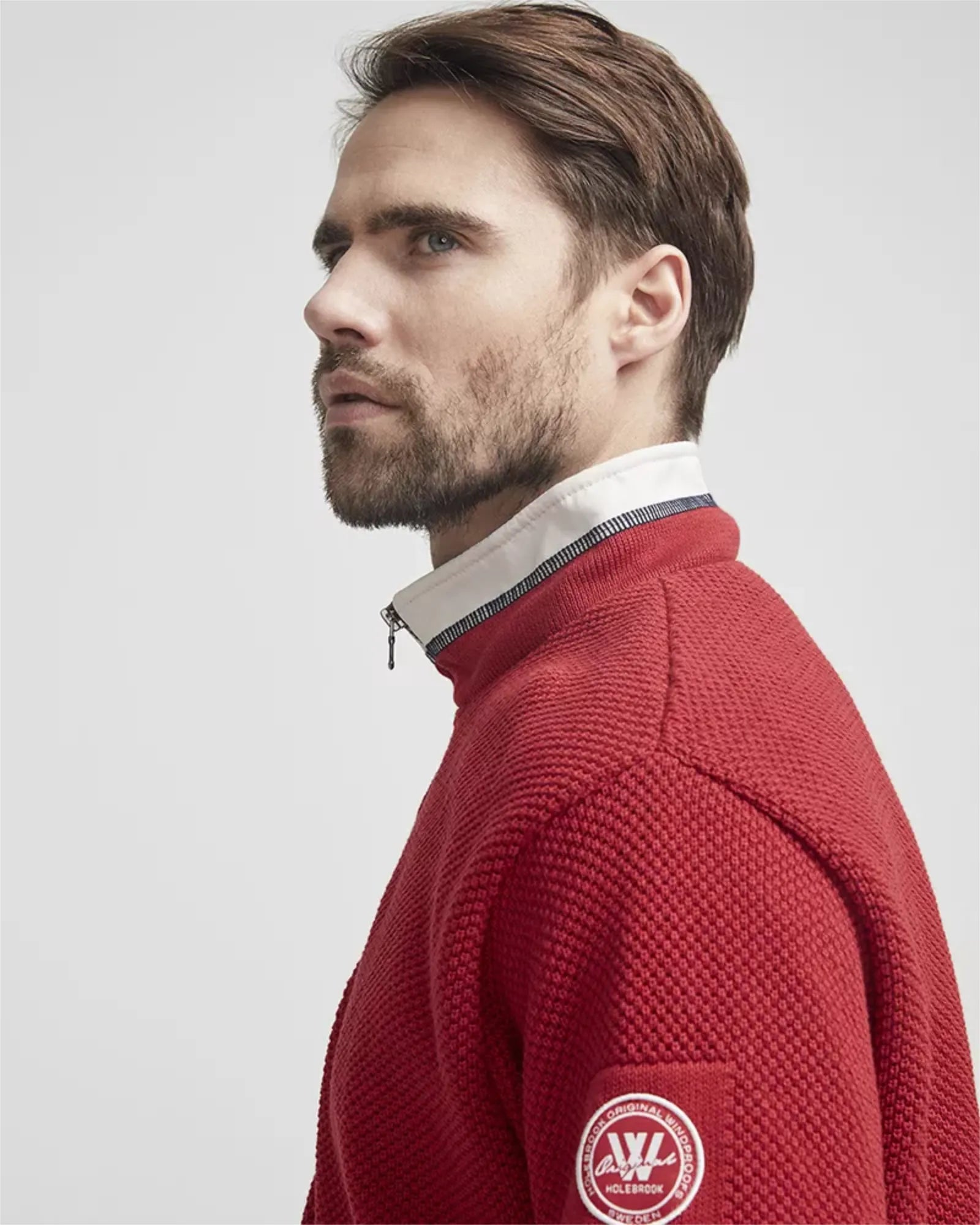 Classic Windproof Knitted Sweater - Red