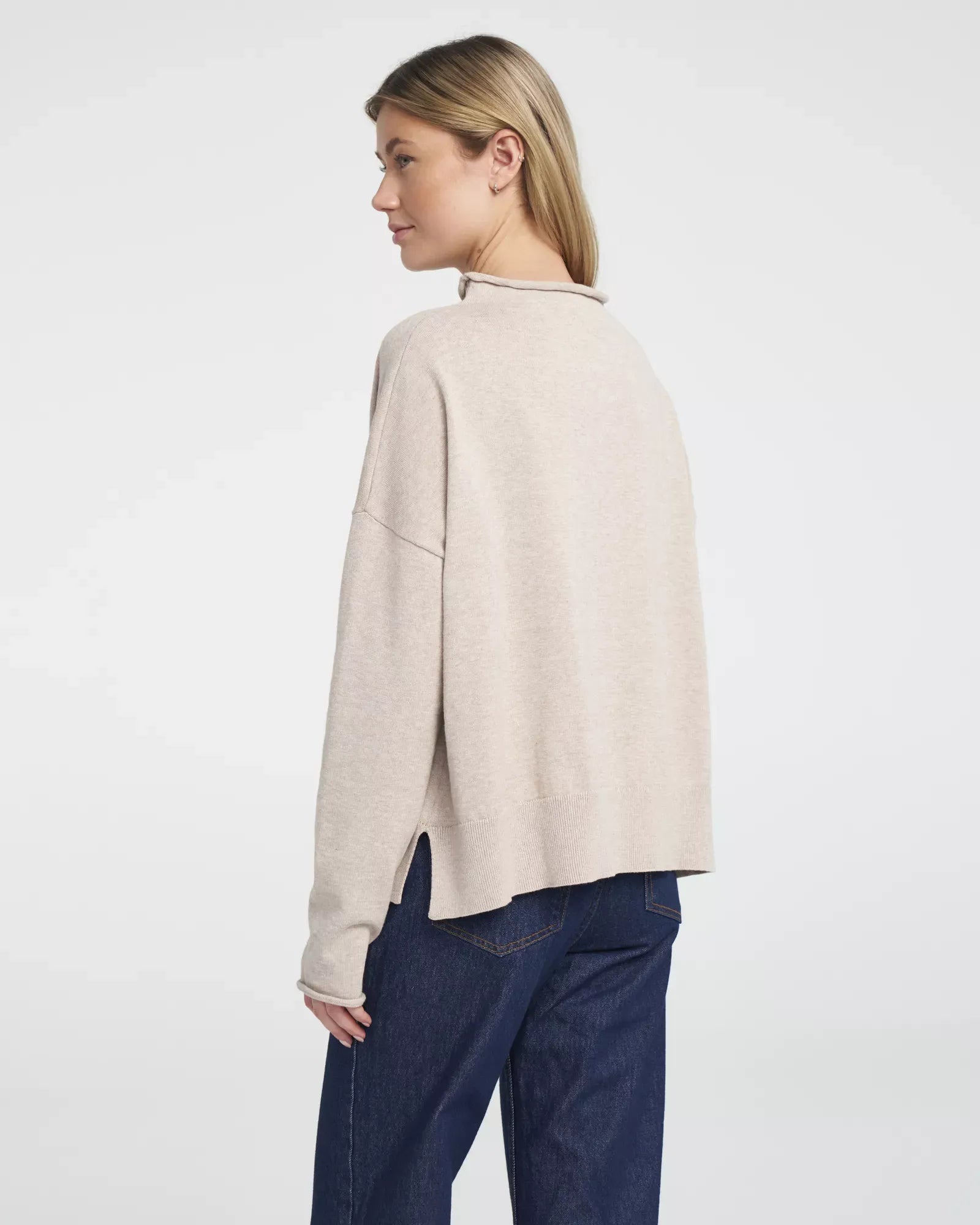 Hulda Knitted Oversized Turtle Neck Sweater - Khaki