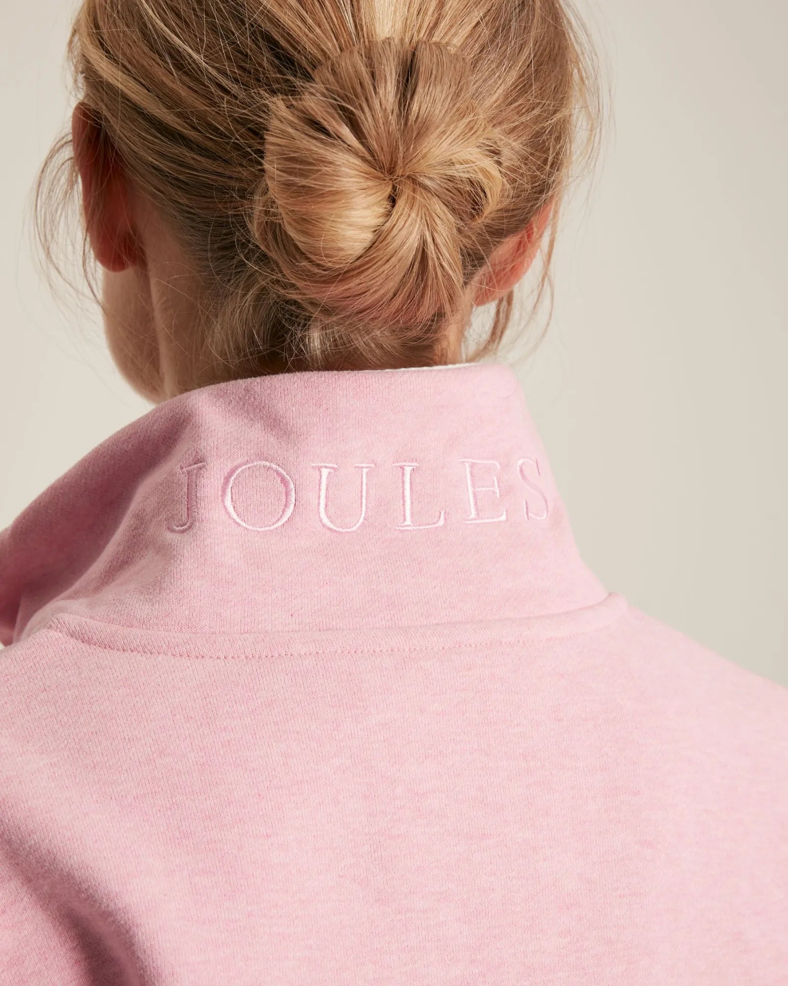 Burnham Pink Funnel Neck Quarter Zip Sweatshirt