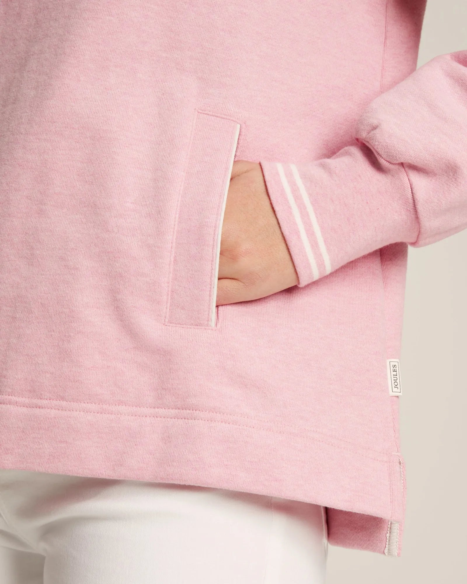 Burnham Pink Funnel Neck Quarter Zip Sweatshirt