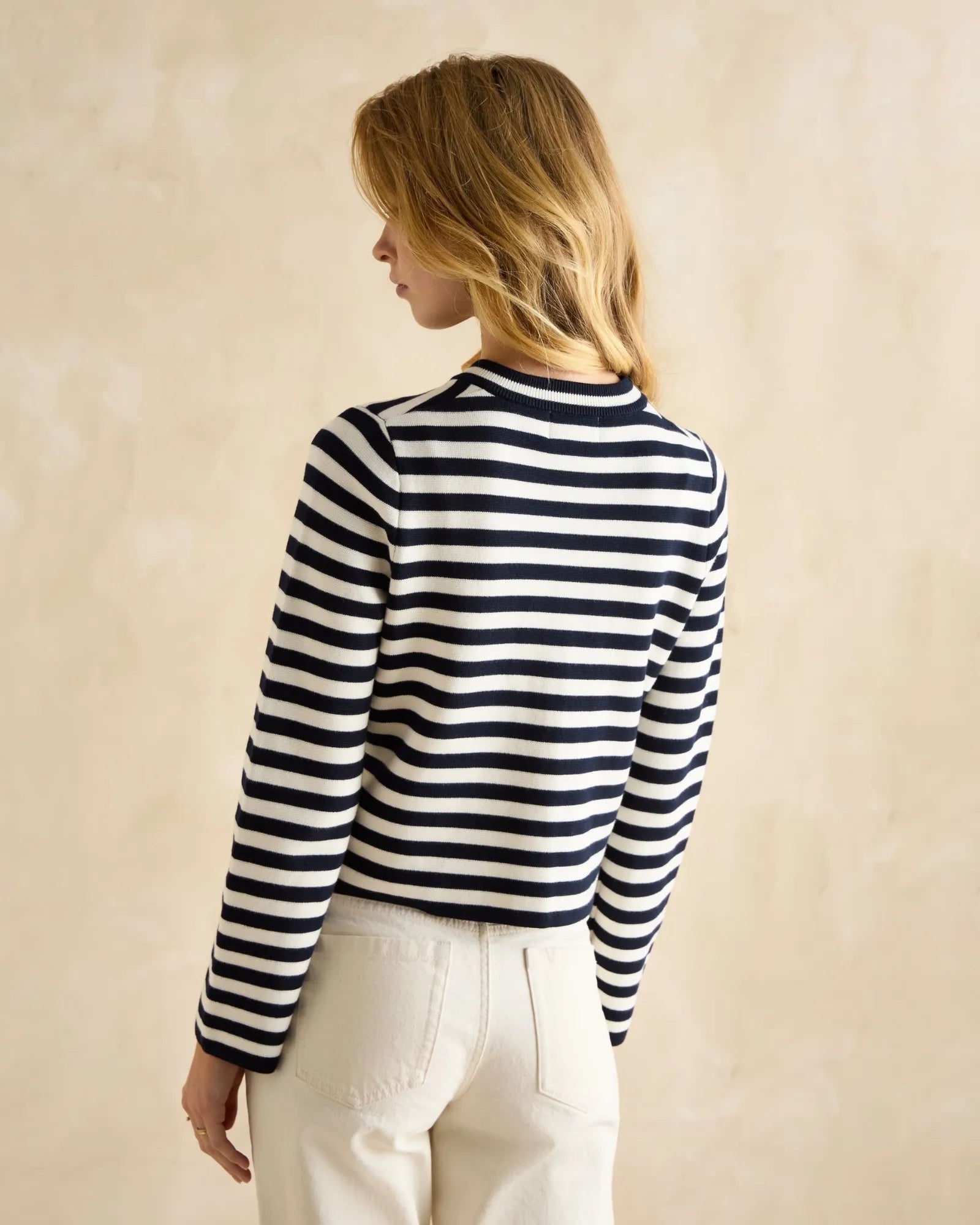 Catherine Cardigan - Navy/White