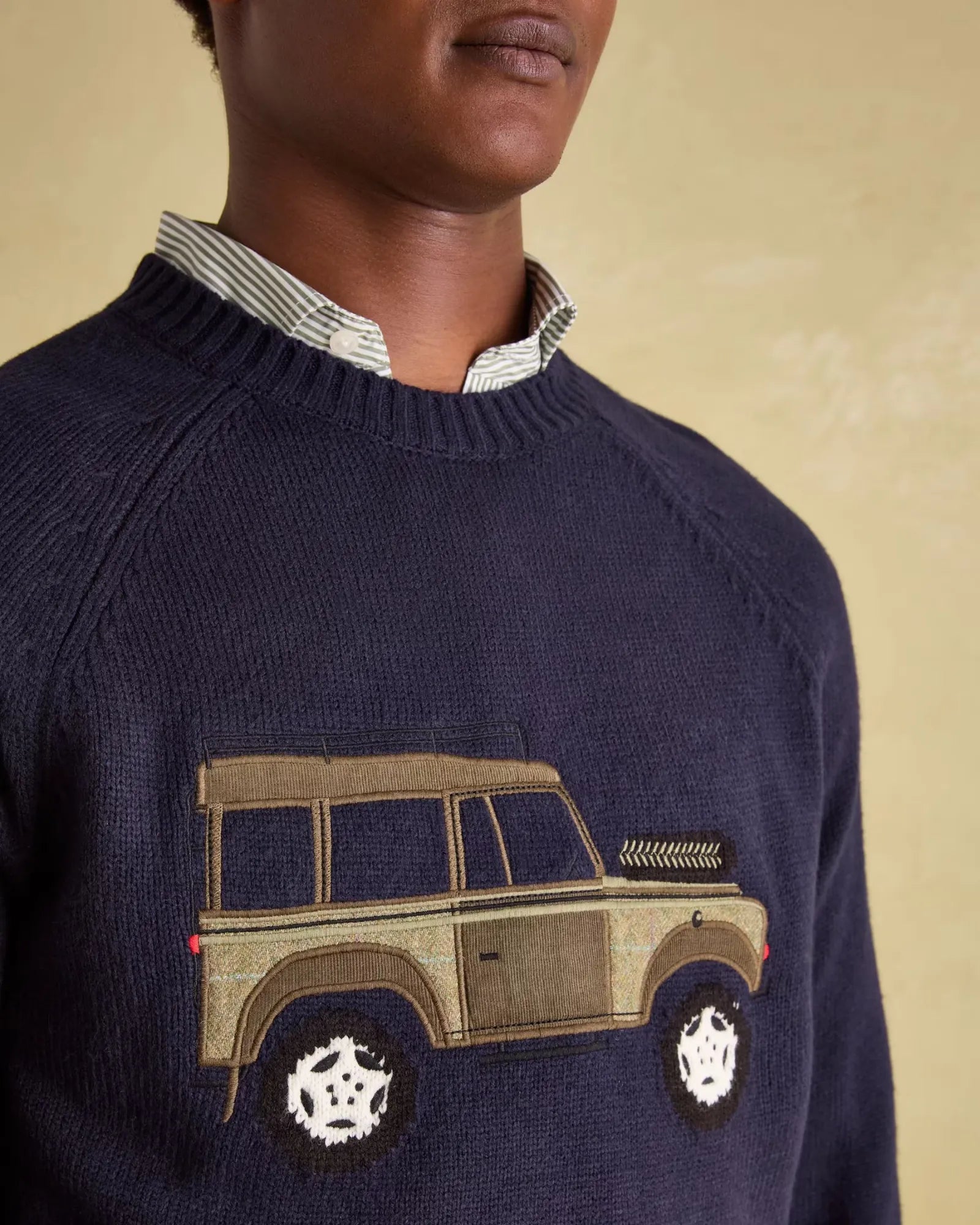 Cracking 4x4 Navy Applique Crew Neck Jumper