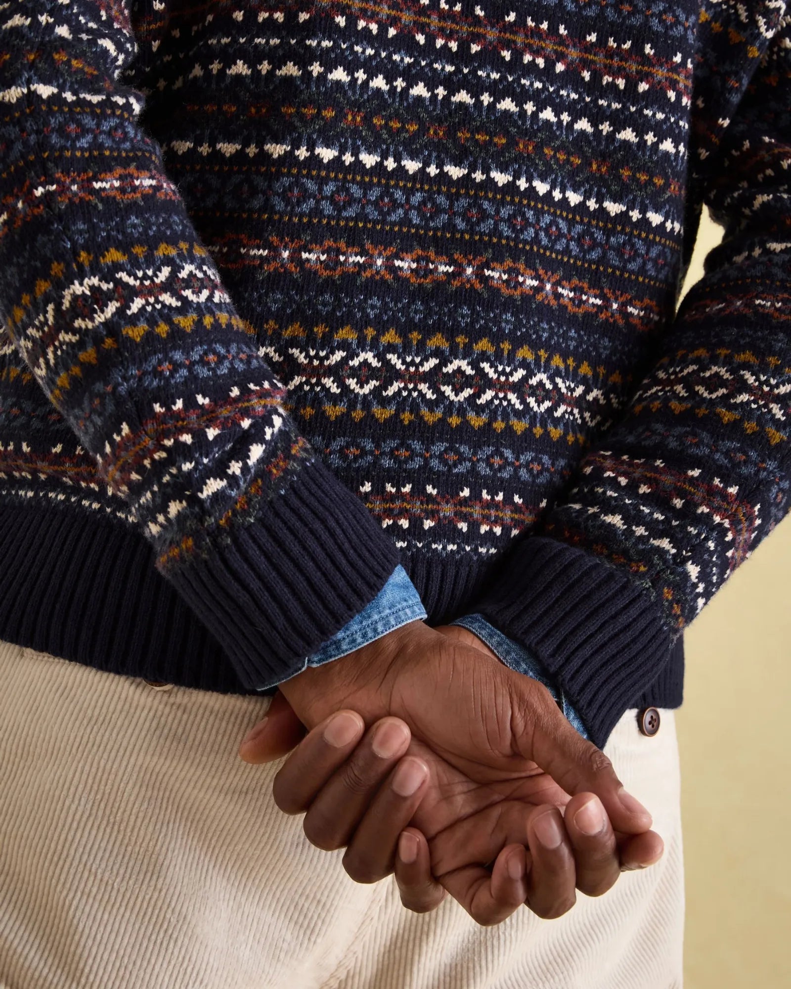 Fair Isle Navy Crew Neck Jumper