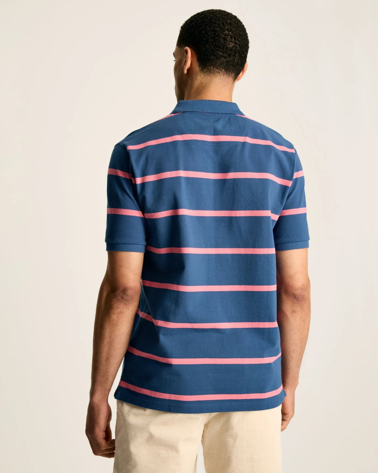 Filbert Blue/Pink Regular Fit Striped Polo Shirt