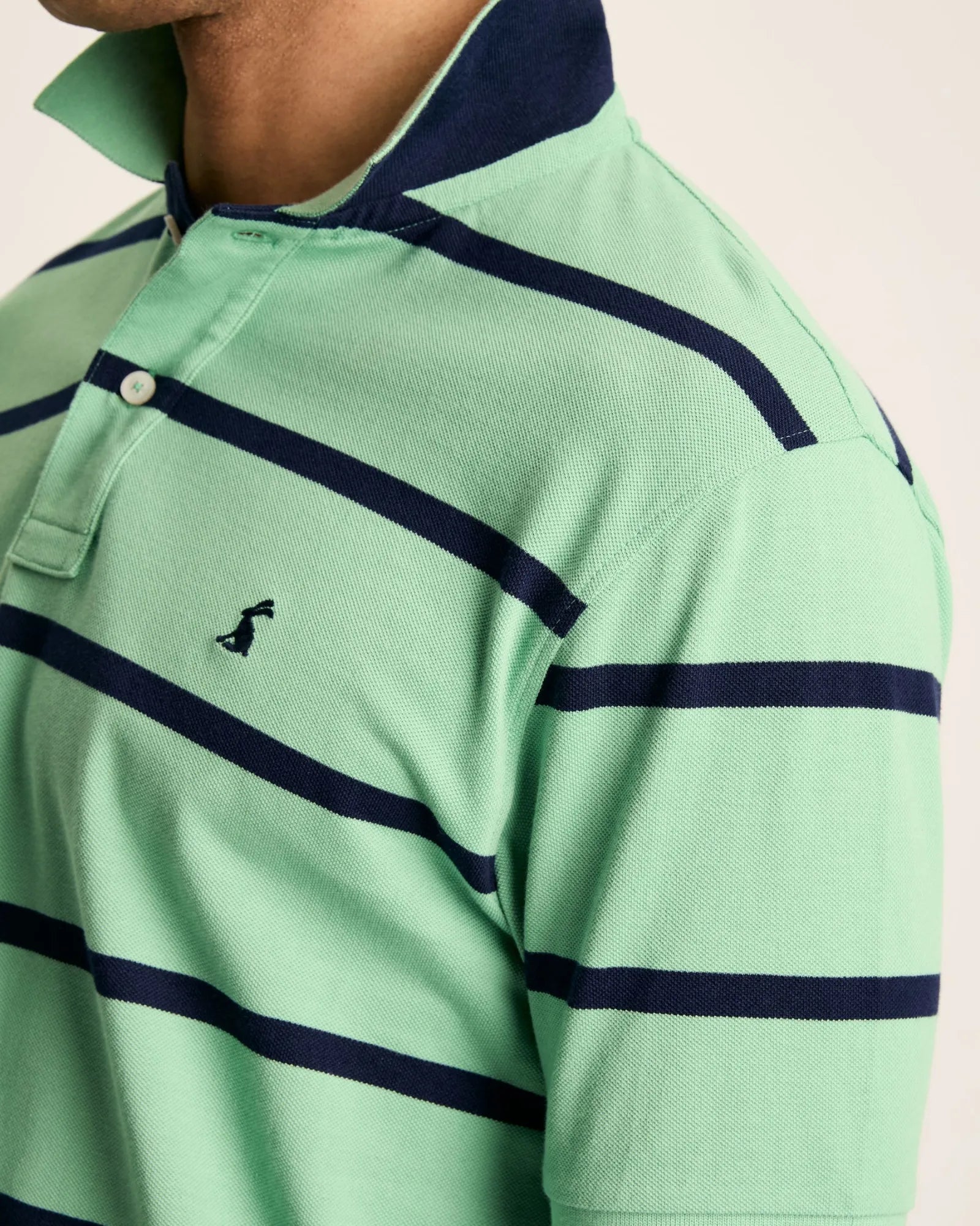 Filbert Green/Navy Regular Fit Striped Polo Shirt