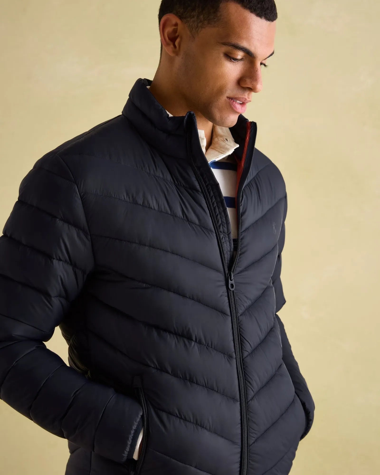 Garrett Navy Showerproof Padded Jacket