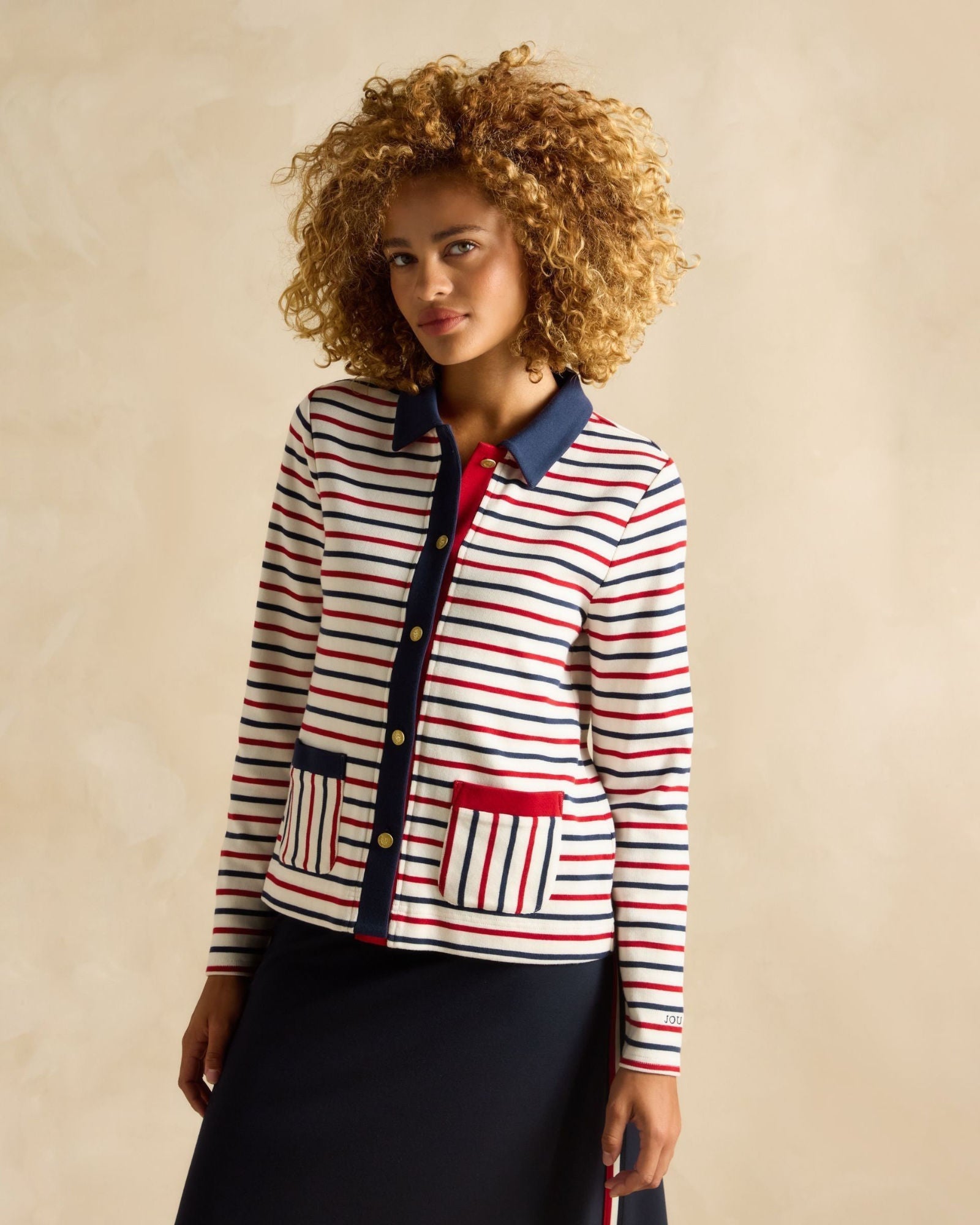 Harbour Cardigan - Blue/Red