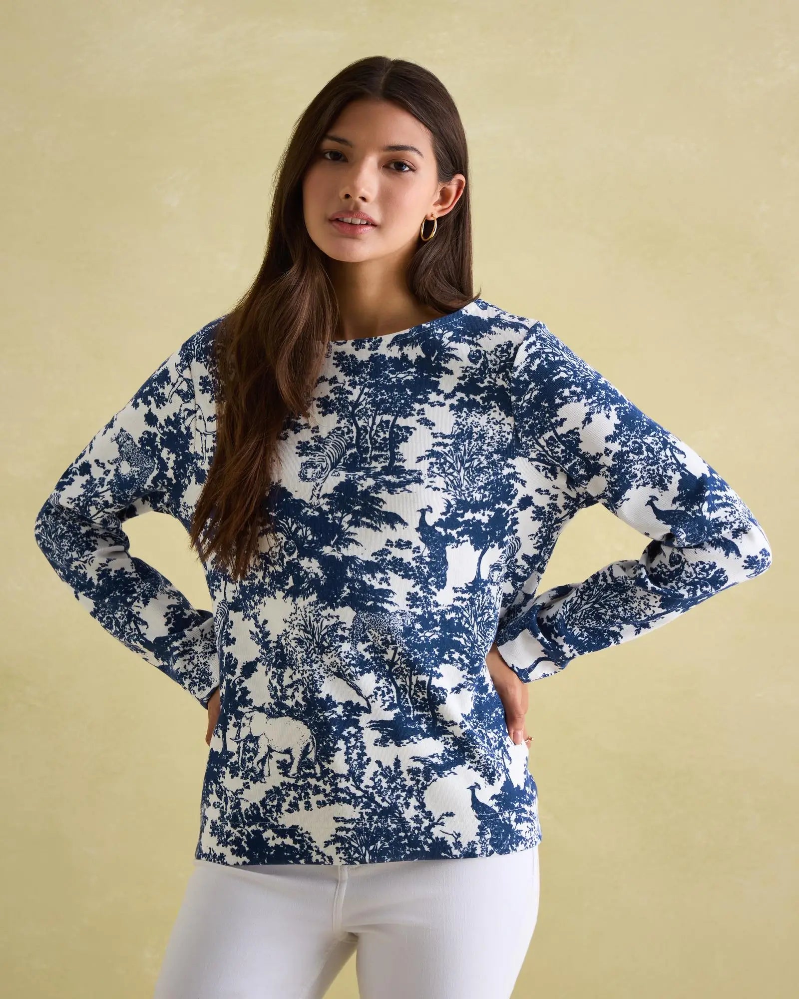 Harbour Safari Blue Boat Neck Breton Top