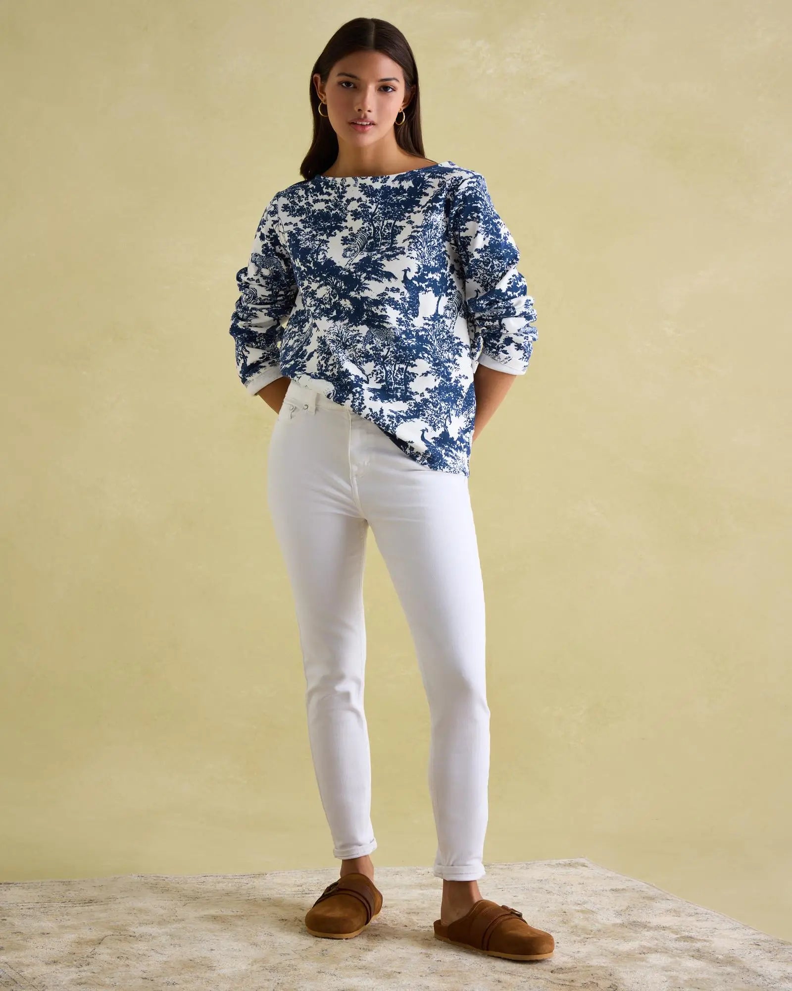 Harbour Safari Blue Boat Neck Breton Top