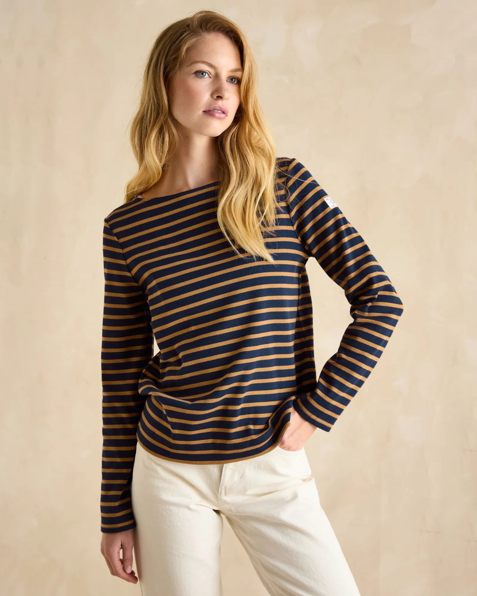 Harbour Top - Navy/Tan