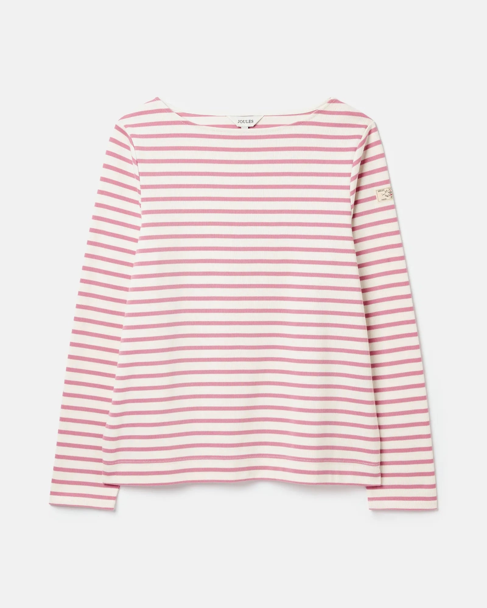 Harbour Cream & Pink Striped Boat Neck Breton Top