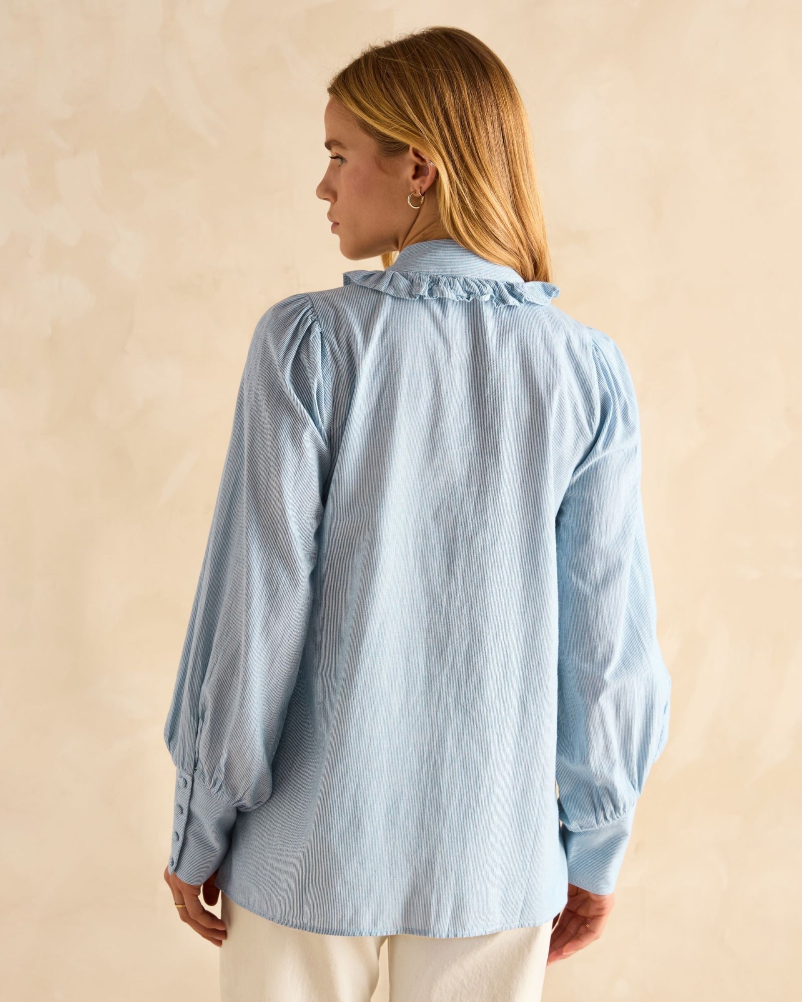 Harper Blouse - Blue/White