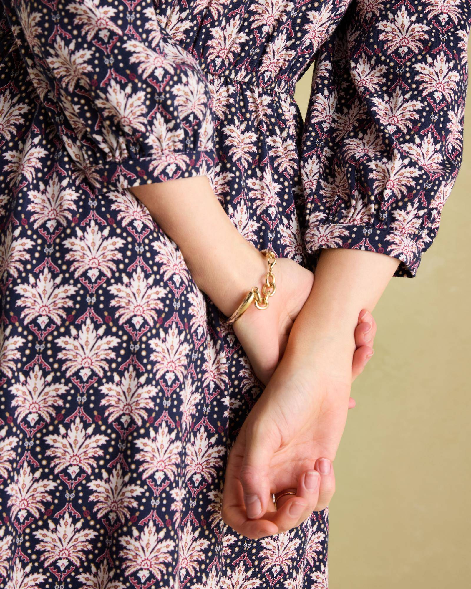 Hazel Navy & Pink Jersey Shirt Dress