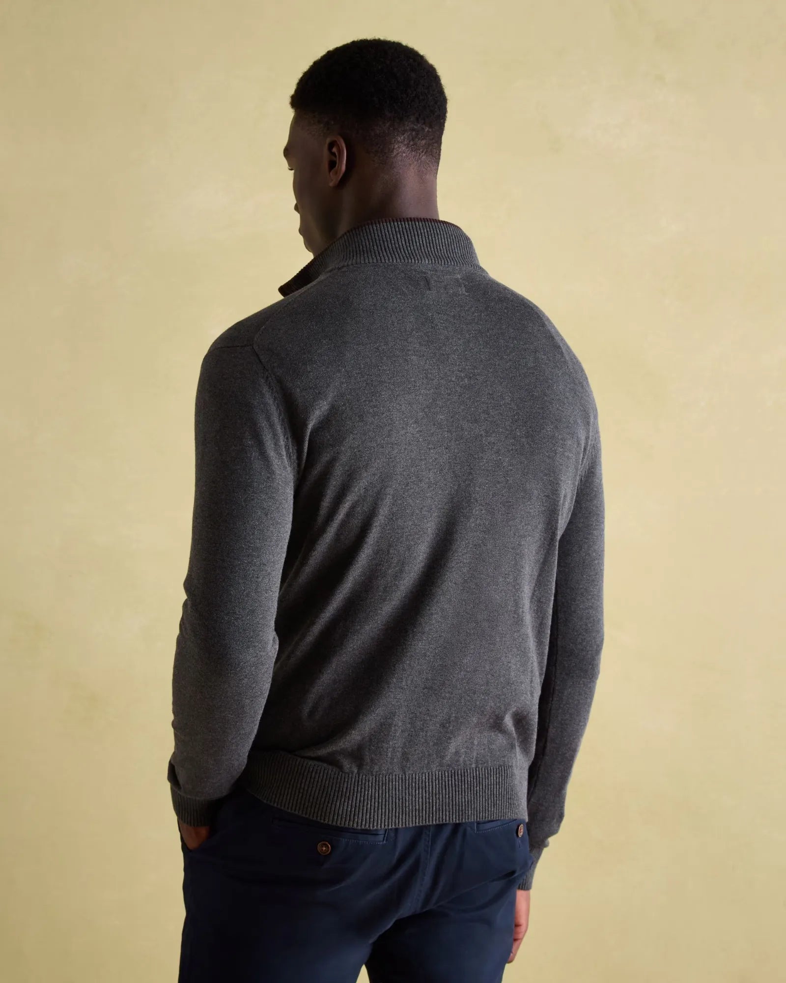 Hillside Charcoal Grey Quarter Zip Knit Jumper