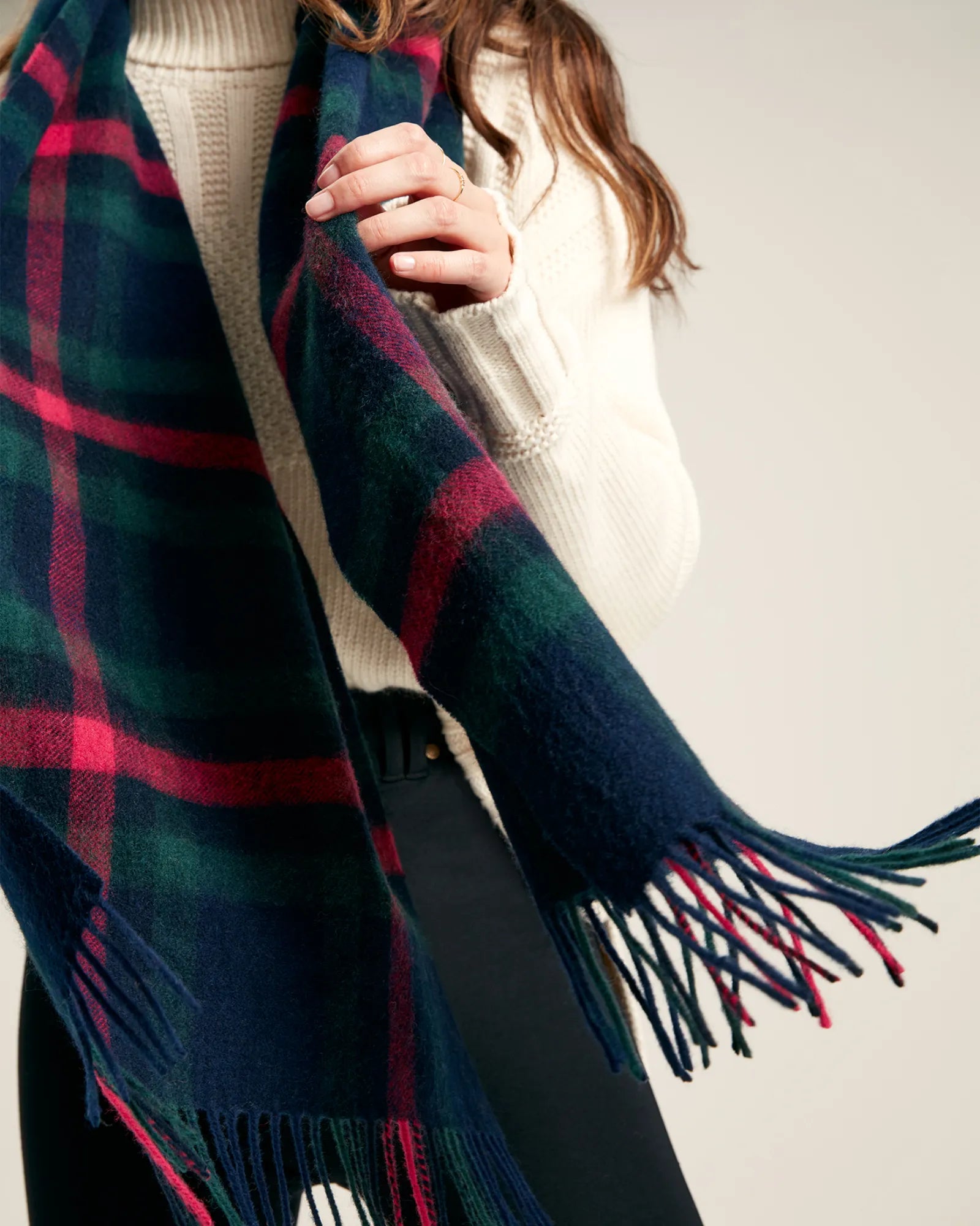 Langtree Scarf - Navy Pink Check