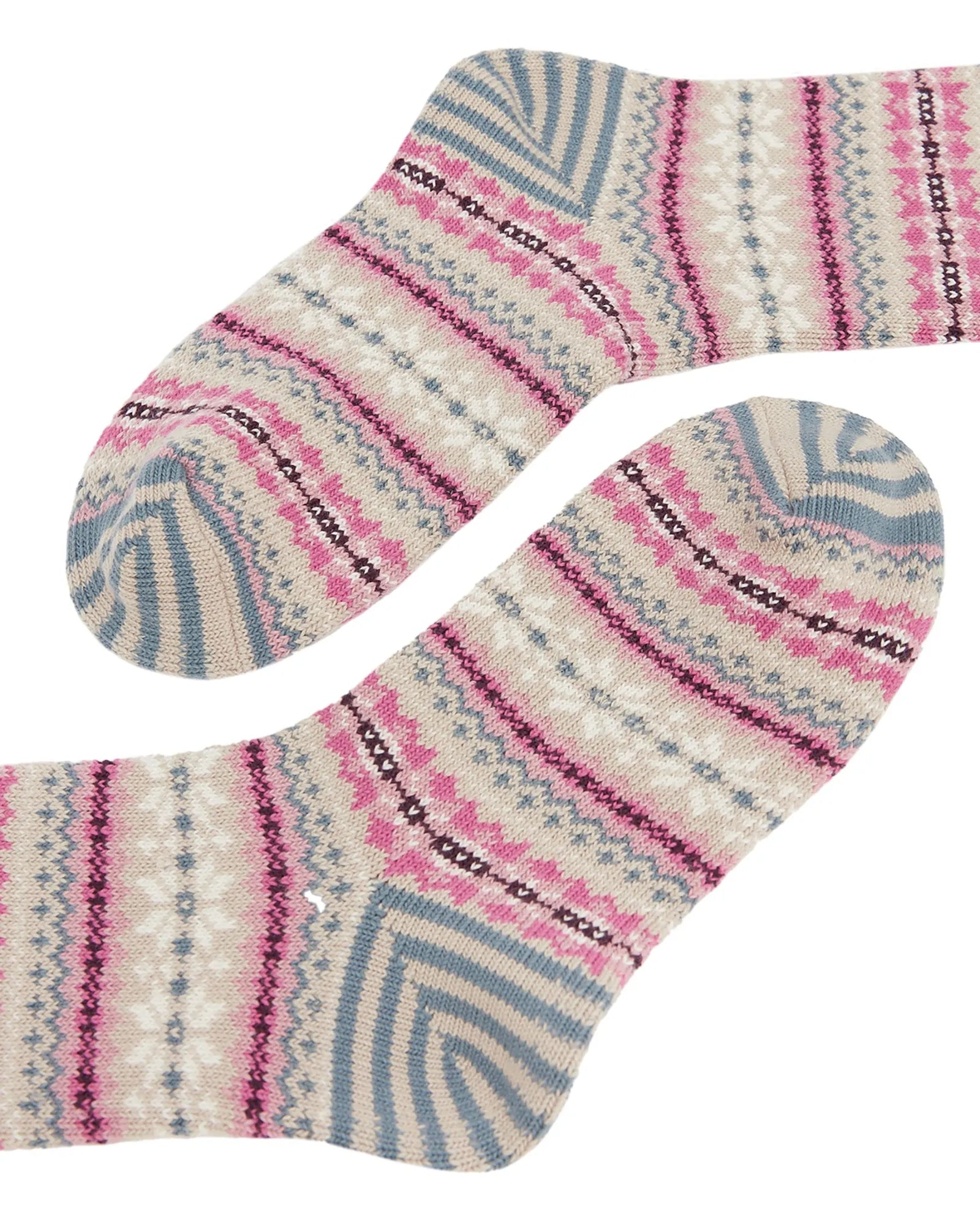 Lucille Fairisle Socks - Oat