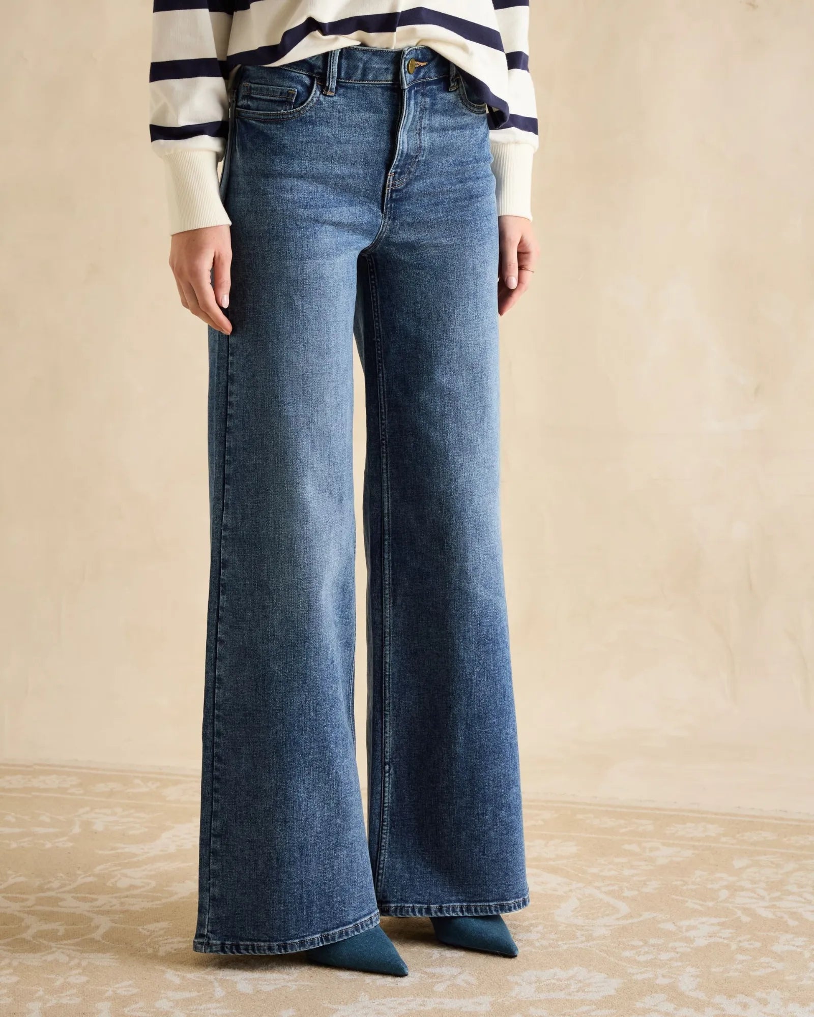 Palazzo Jeans - Mid Wash Denim