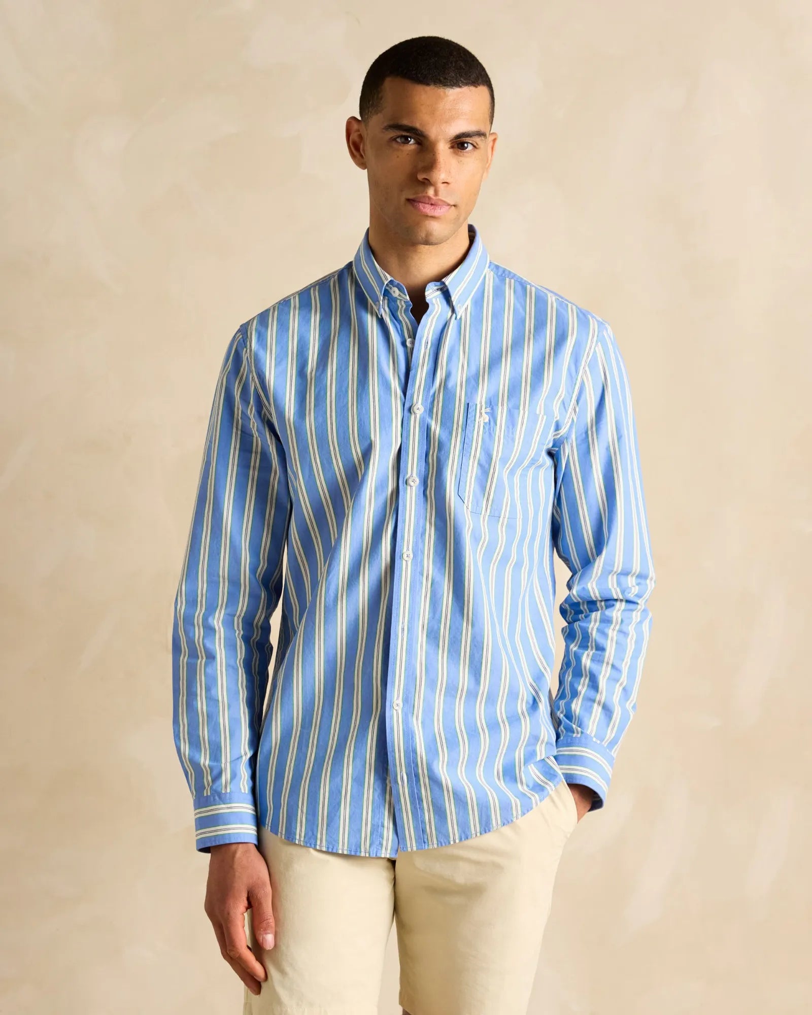 Poplin Shirt - Blue Stripe