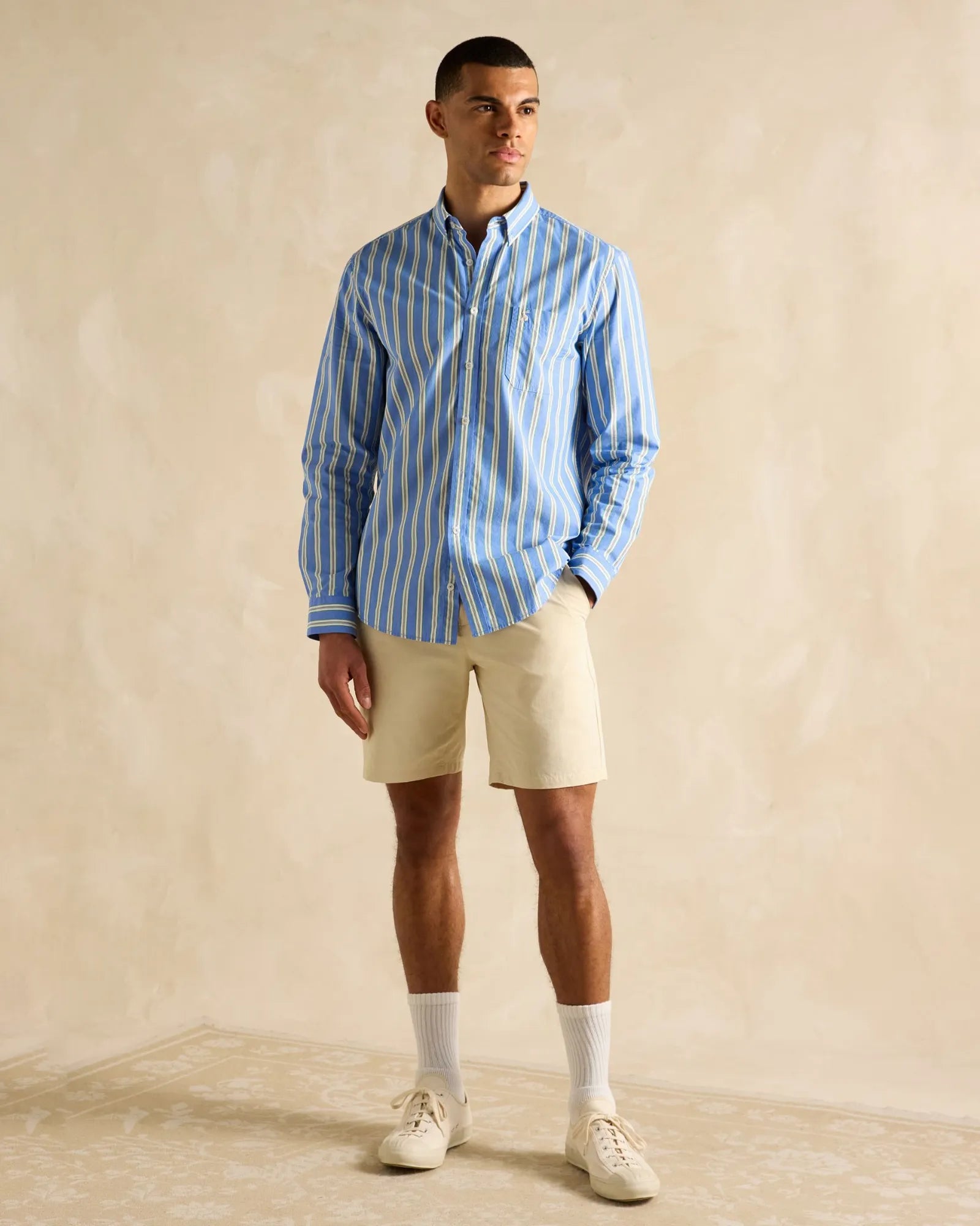 Poplin Shirt - Blue Stripe