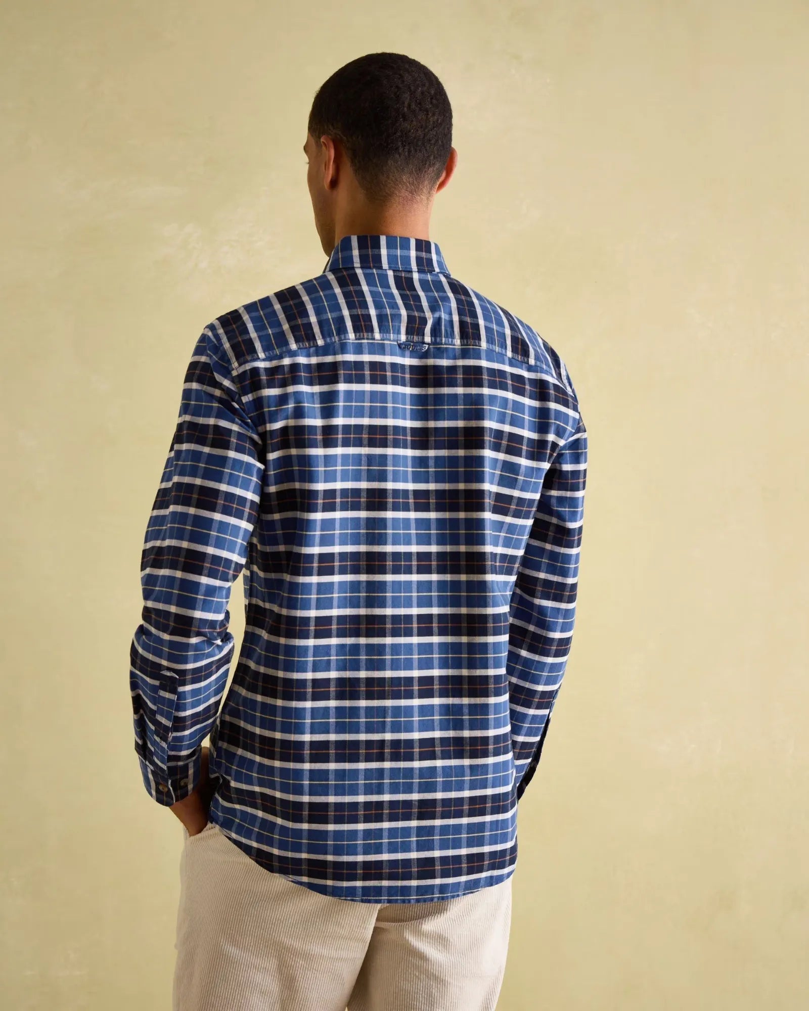 Welford Navy Cotton Check Shirt