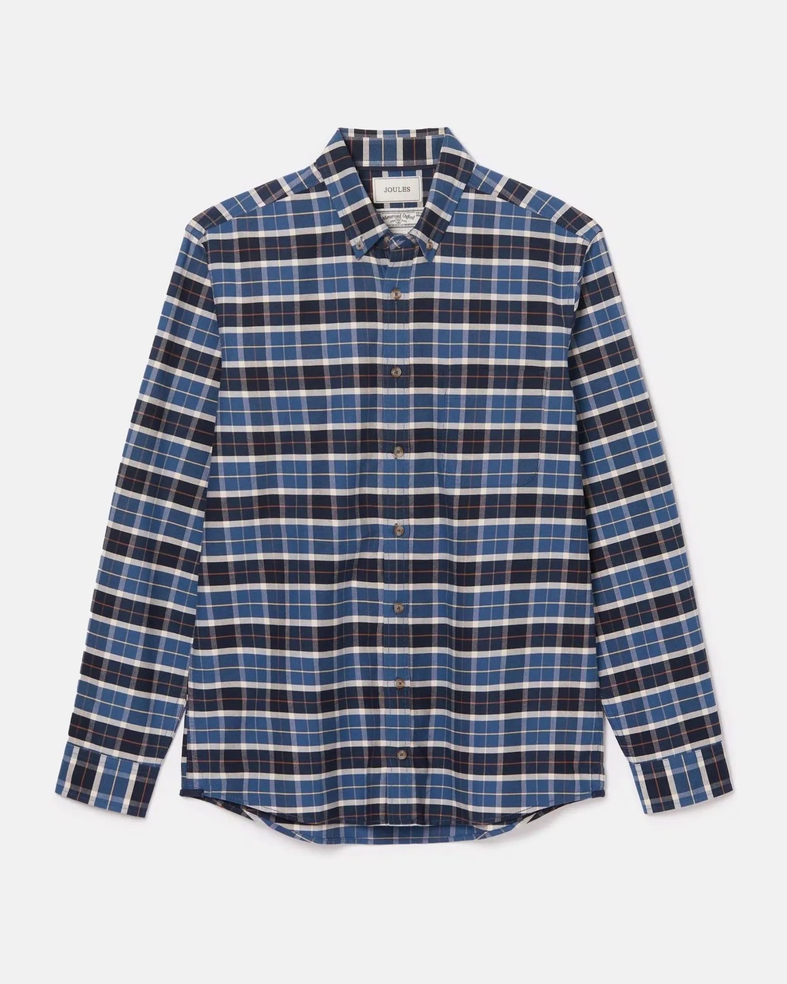 Welford Navy Cotton Check Shirt