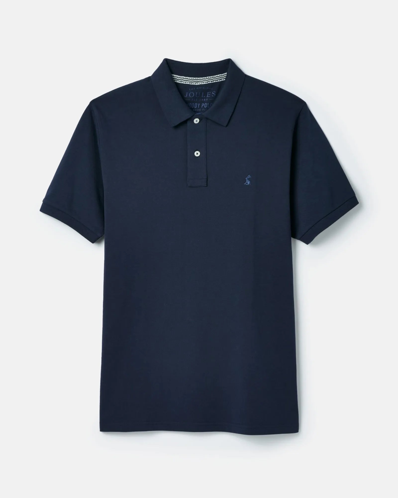 Woody Navy Blue Regular Fit Cotton Pique Polo Shirt