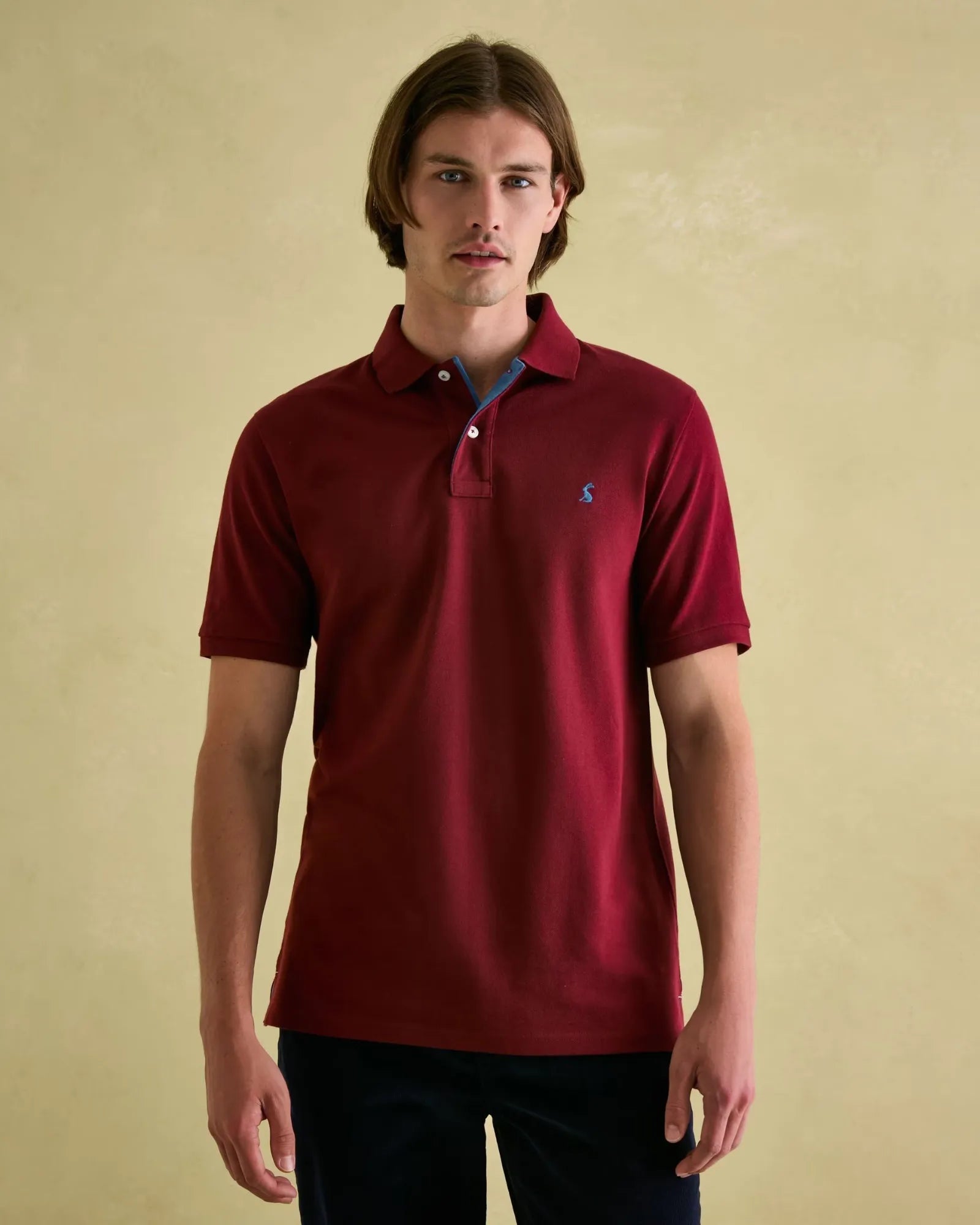 Woody Burgundy Red Regular Fit Cotton Pique Polo Shirt