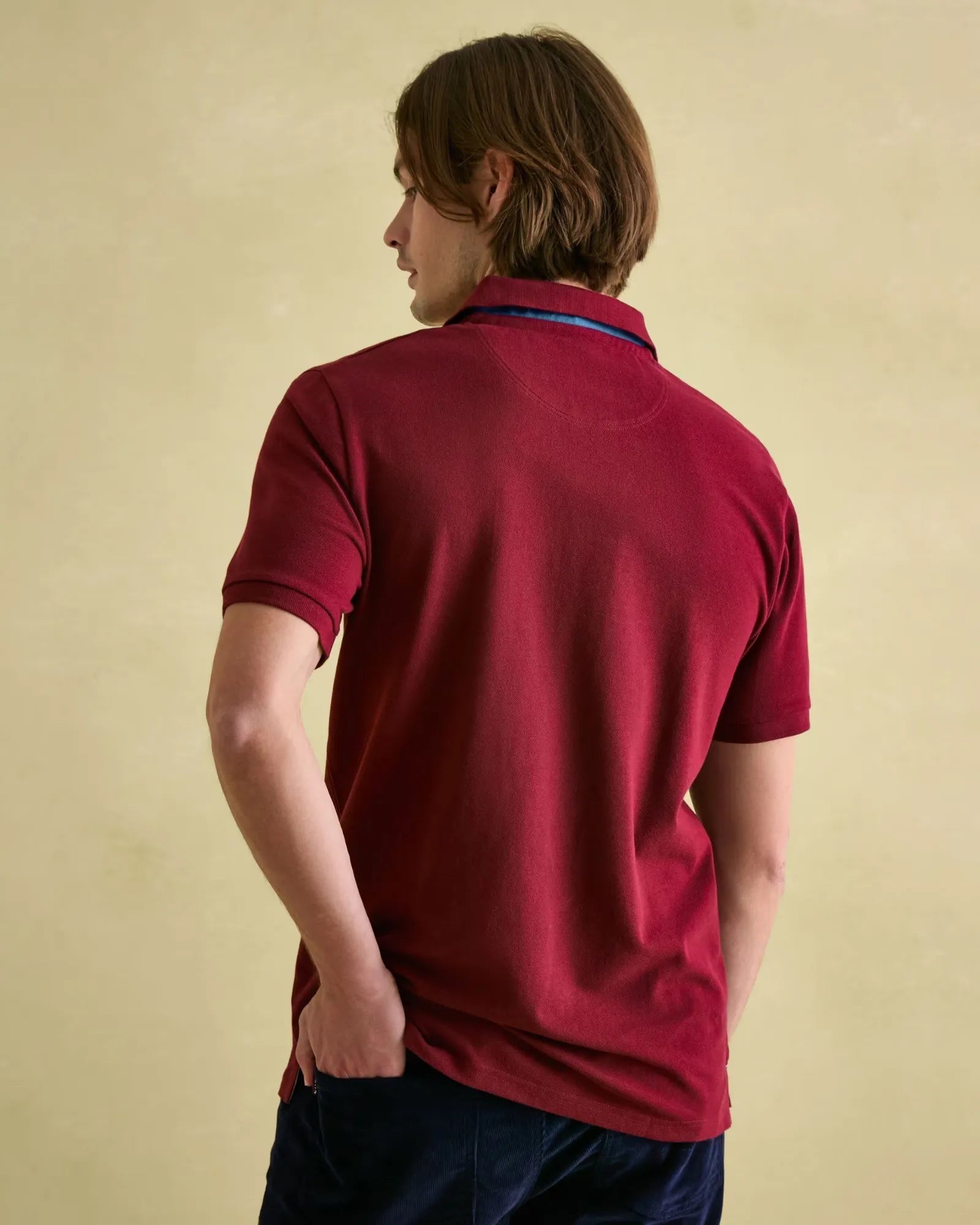 Woody Burgundy Red Regular Fit Cotton Pique Polo Shirt