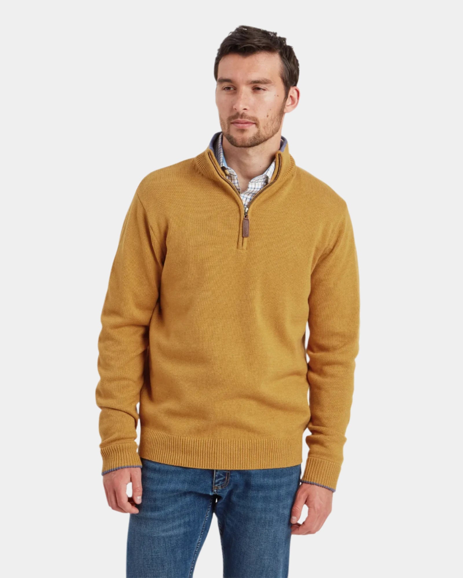 Blair Quarter Zip Jumper - Mustard