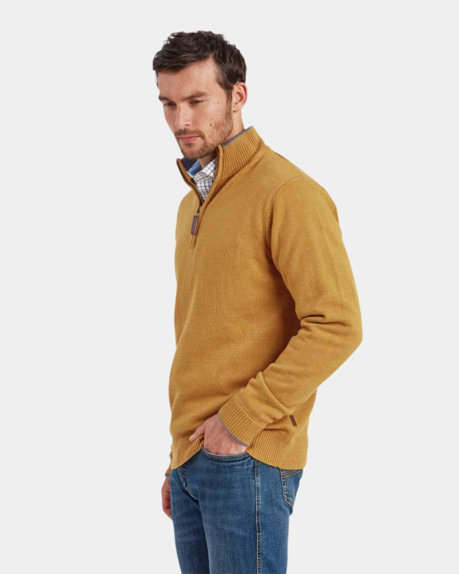 Blair Quarter Zip Jumper - Mustard