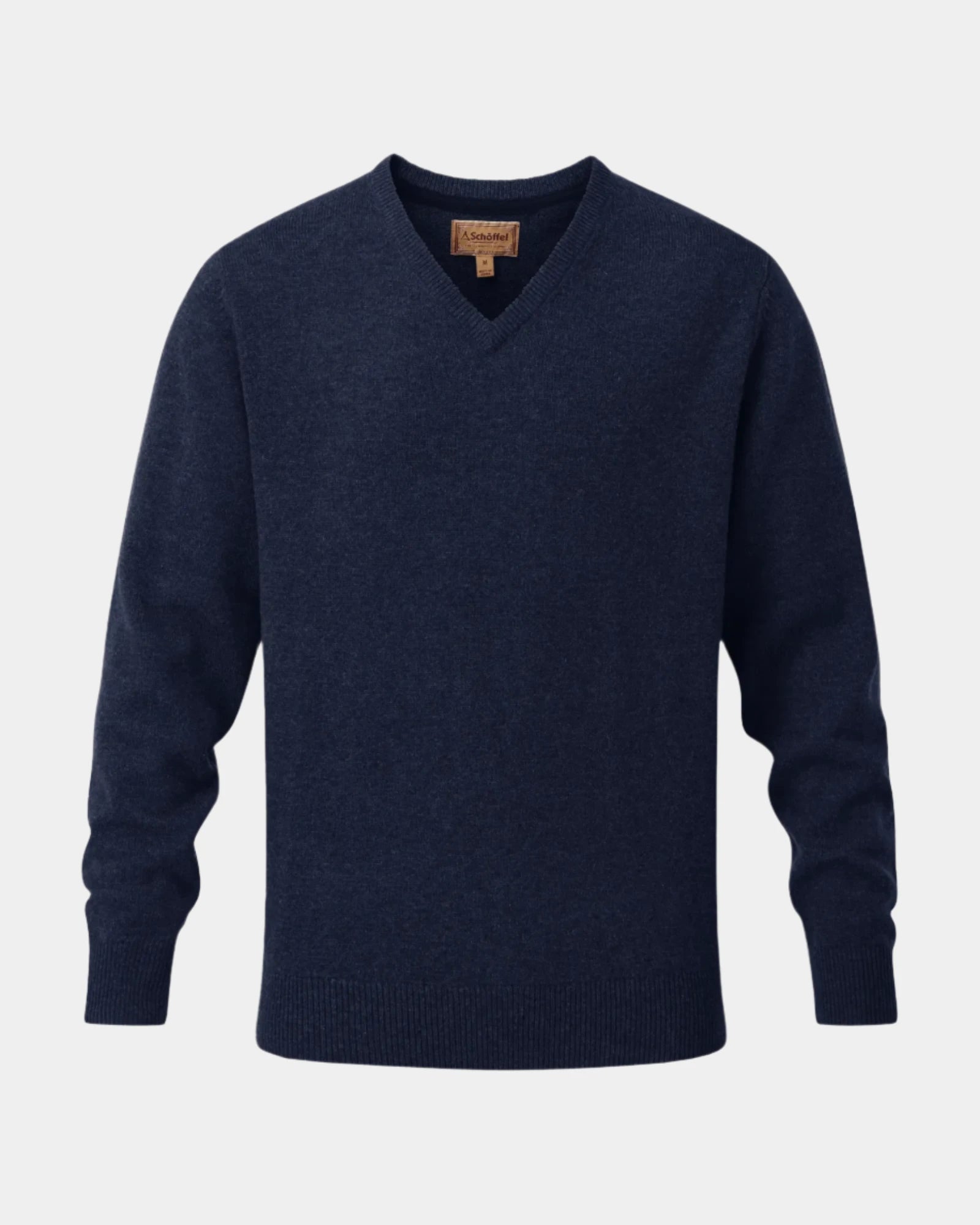 Lewis Navy Lambswool V Neck Jumper