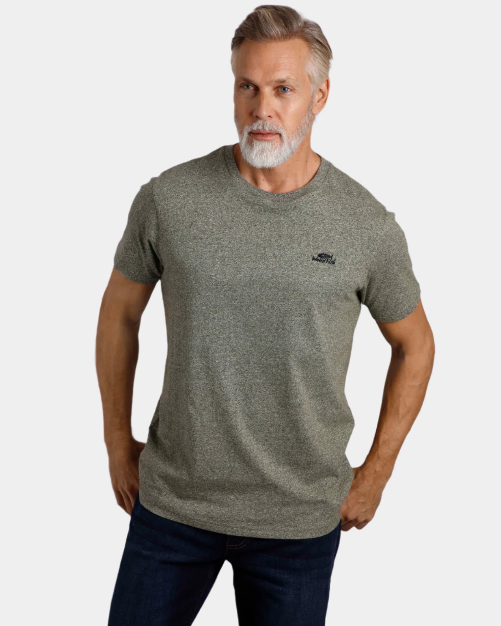 Fished Olive Green Organic Branded T-Shirt