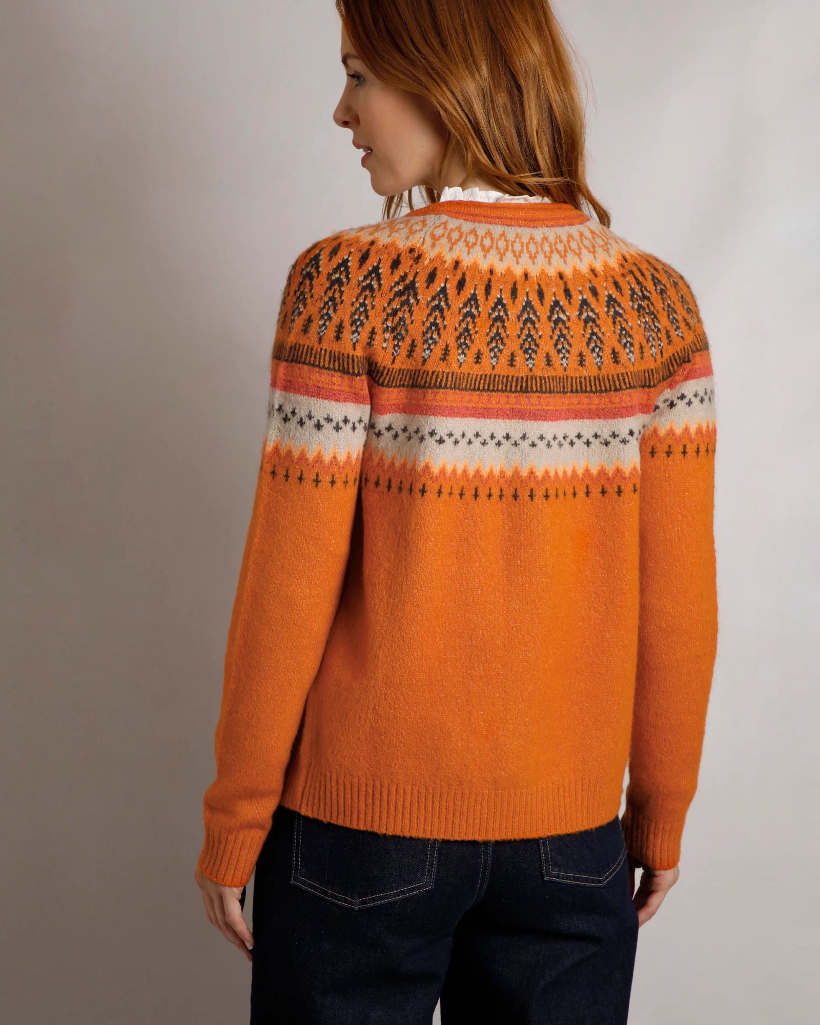 Hatty Brick Orange Eco Fair Isle Cardigan