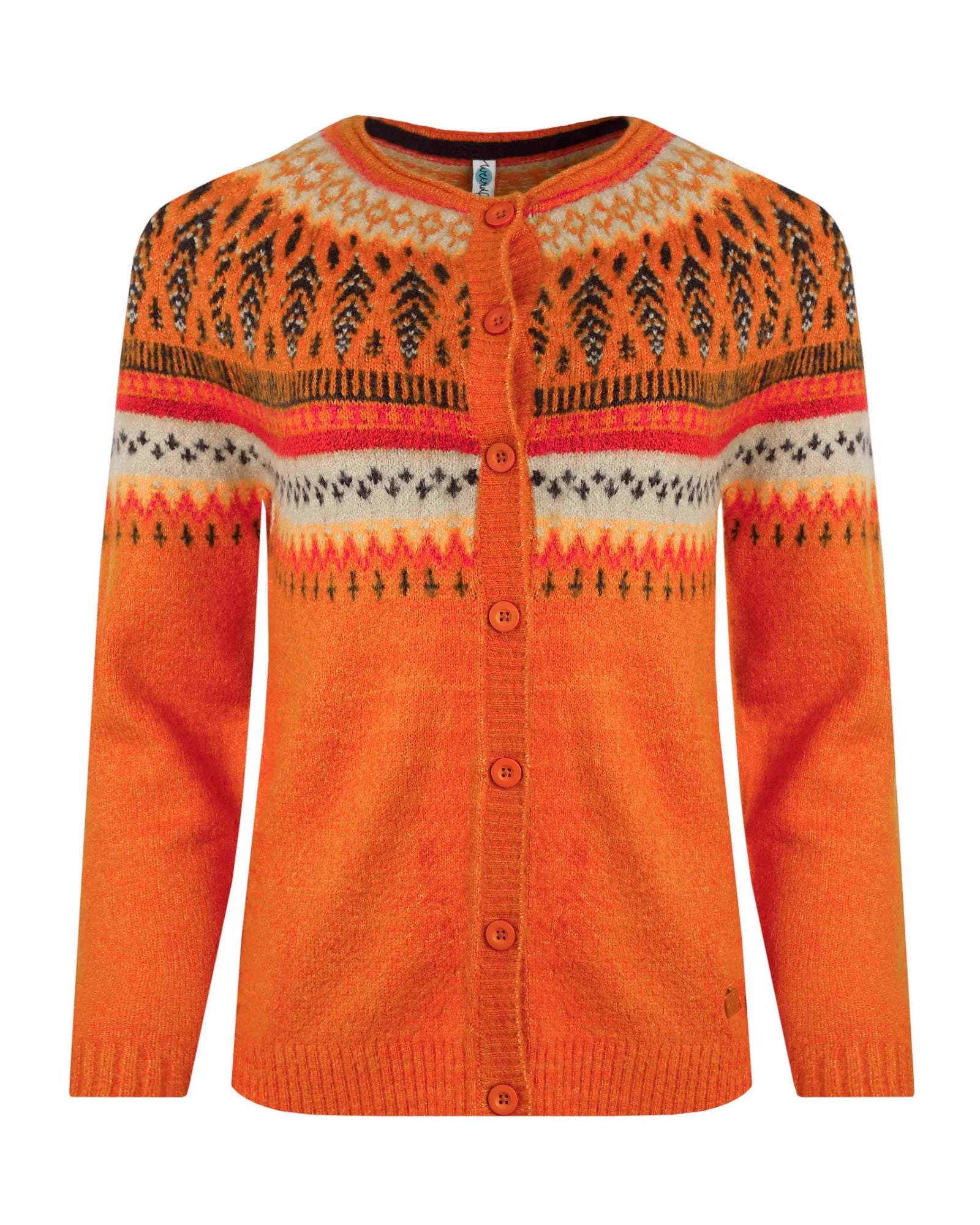 Hatty Brick Orange Eco Fair Isle Cardigan