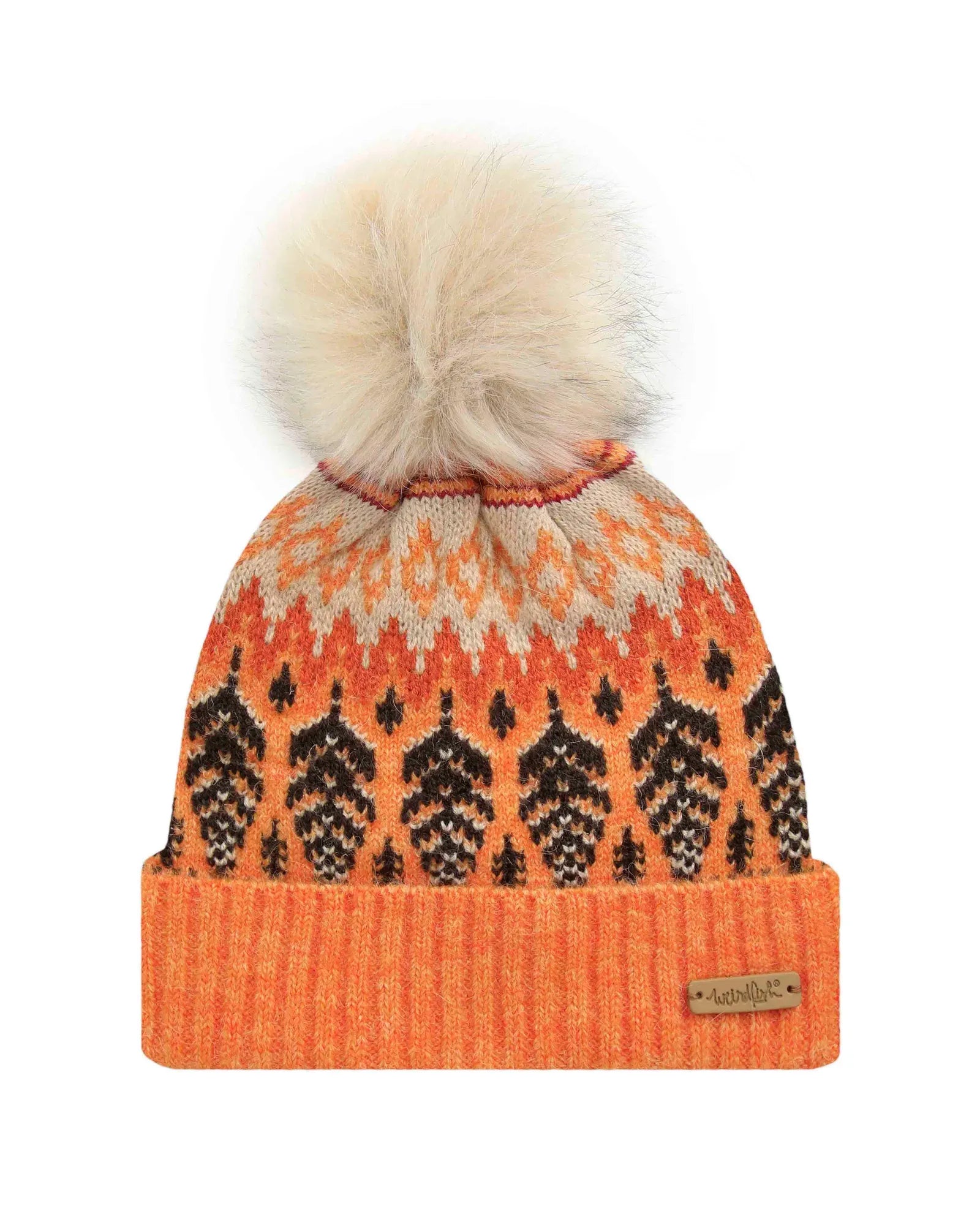 Keara Apricot Eco Fair Isle Bobble Hat