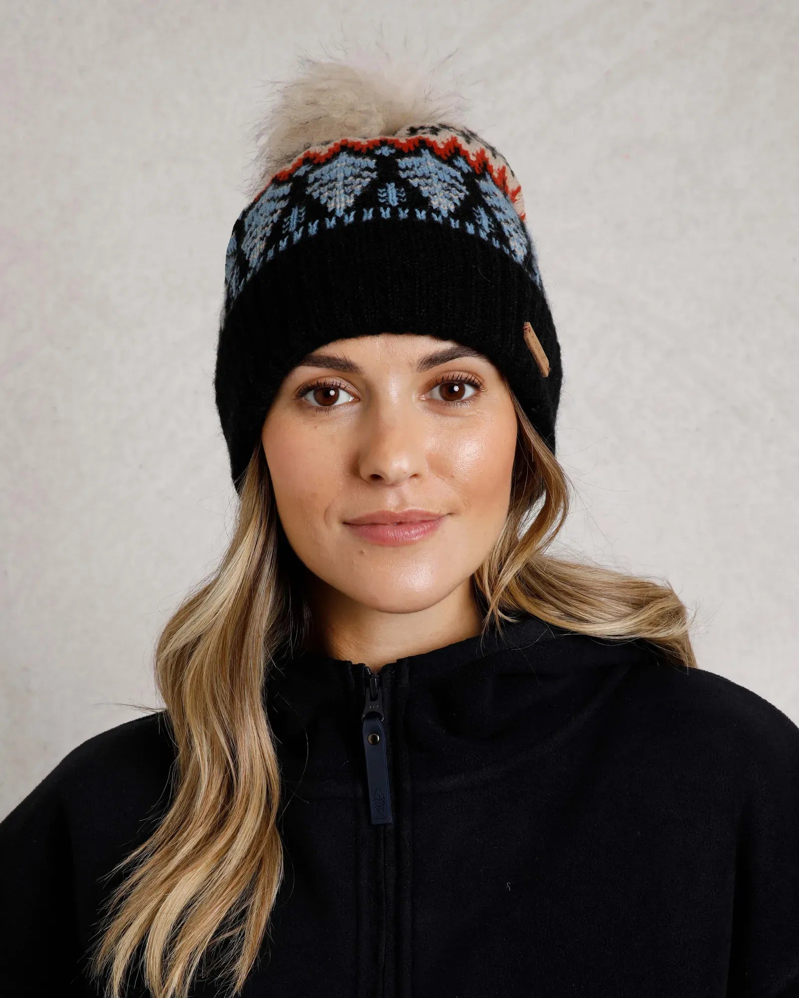 Keara Midnight Eco Fair Isle Bobble Hat